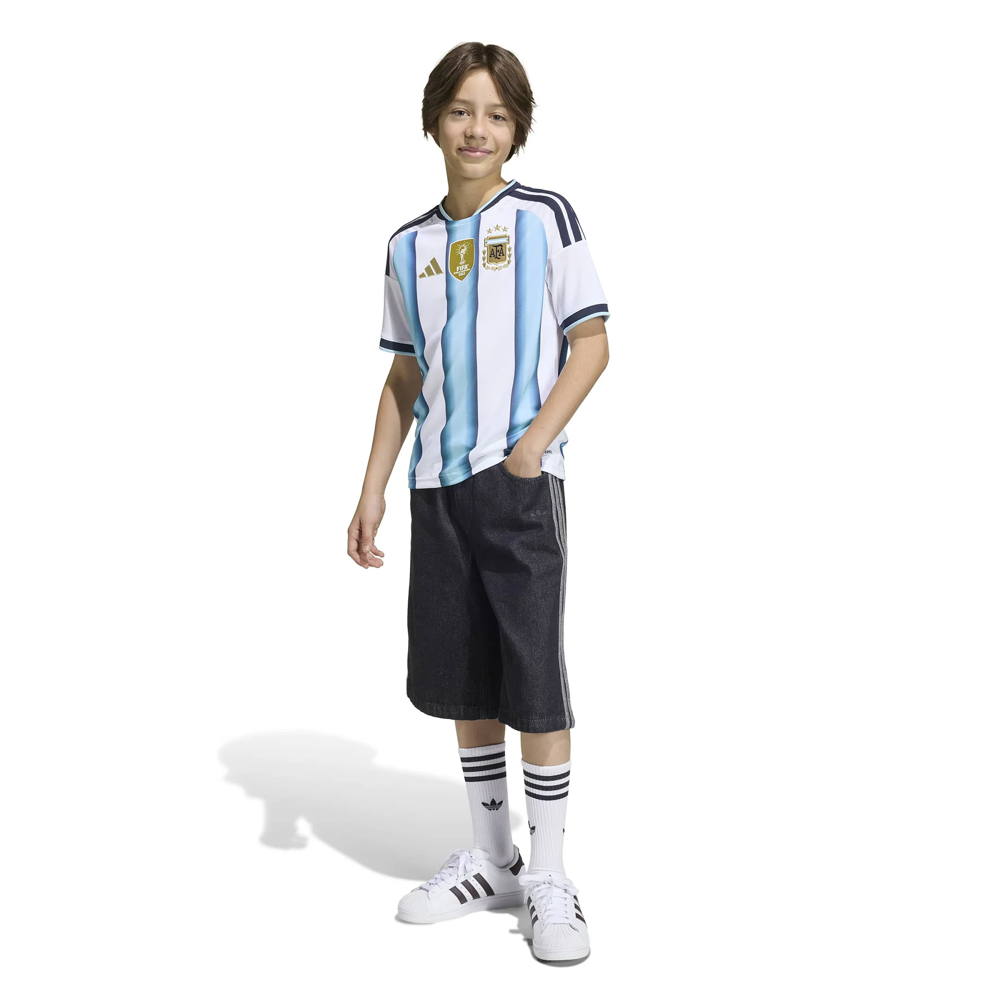 Argentina 26 Home Football Shirt Jnr - Image 5