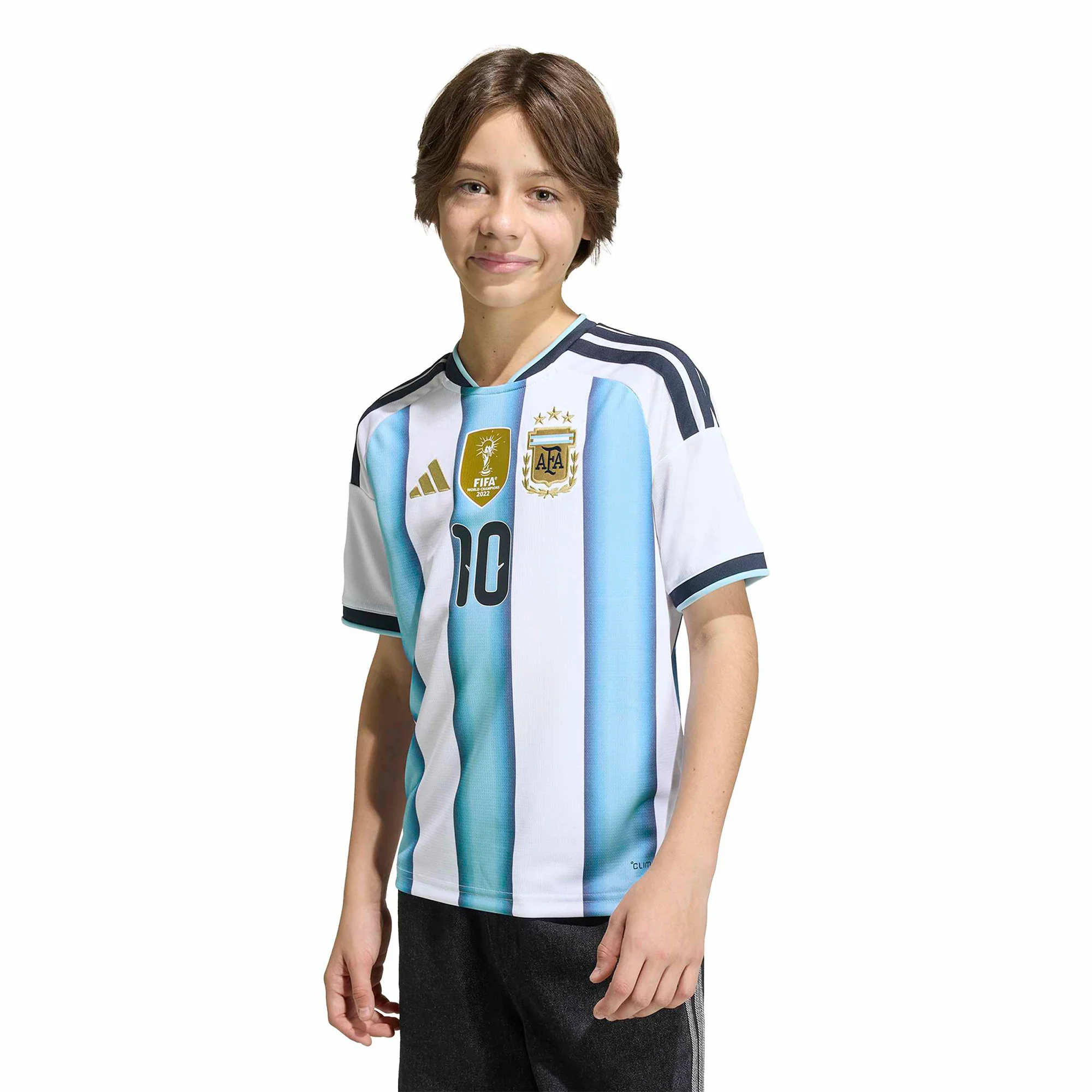 Argentina 26 Home Messi Football Shirt Jnr - Image 3