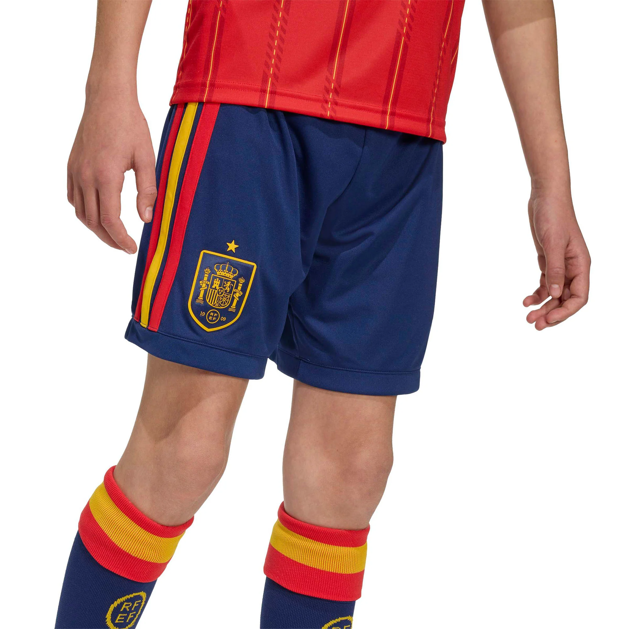 Spain 26 Home Football Shorts Jnr - Image 3