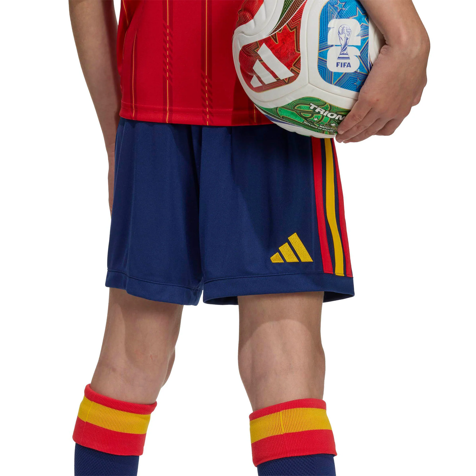 Spain 26 Home Football Shorts Jnr - Image 5