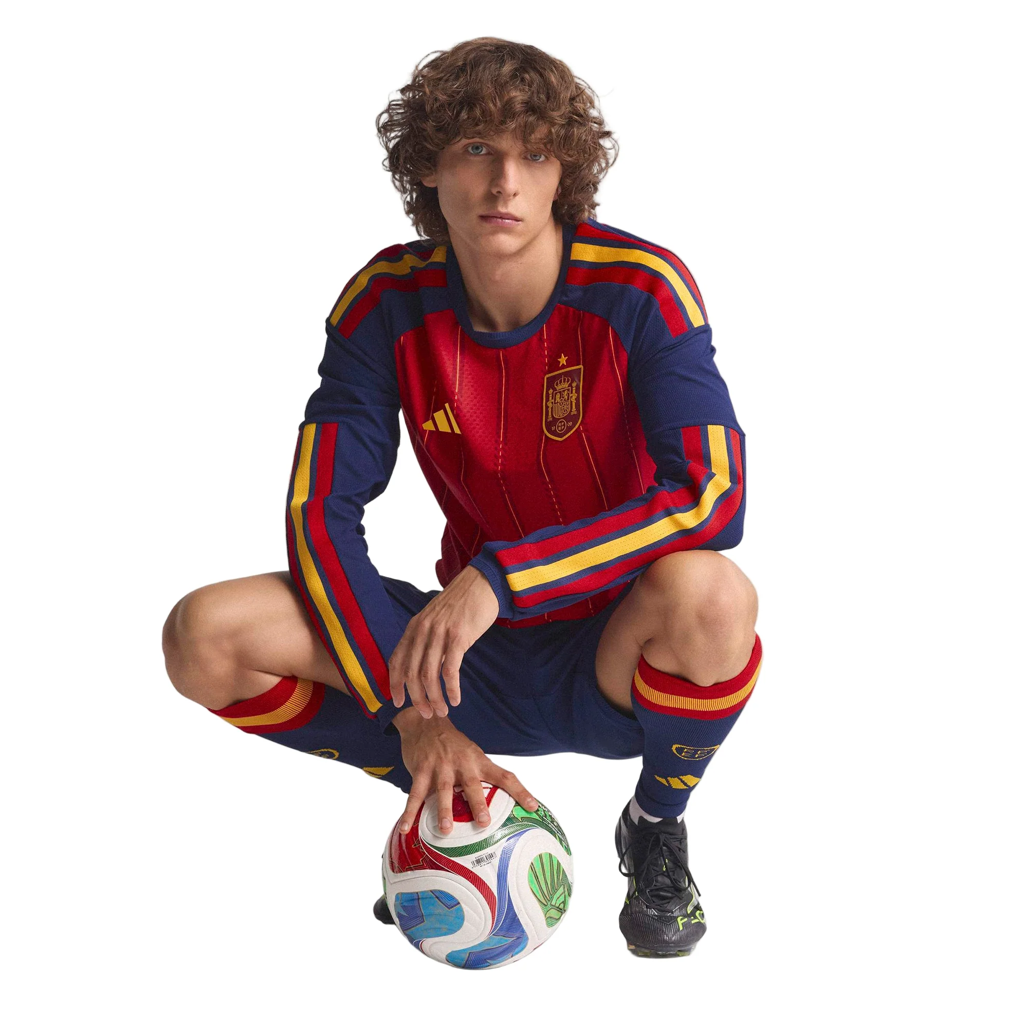 Spain 26 Home Long Sleeve Authentic Football Shirt - Image 11