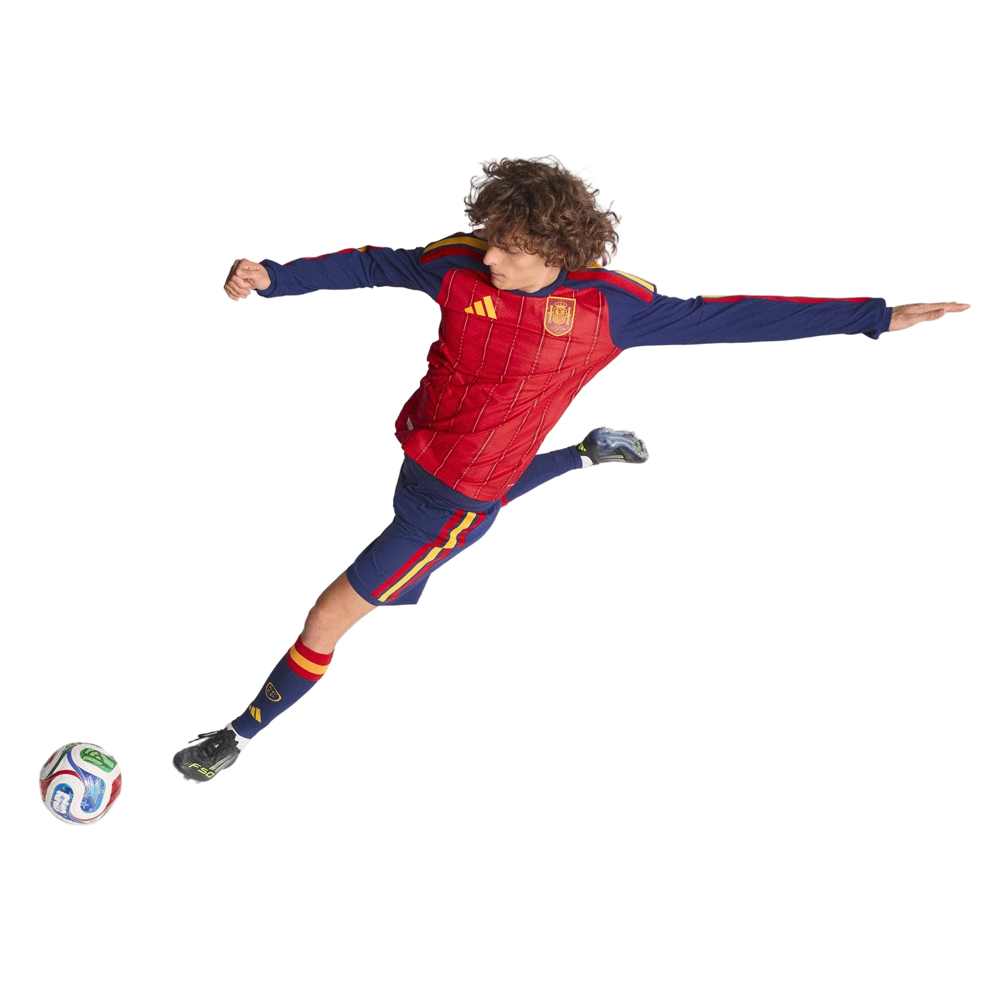 Spain 26 Home Long Sleeve Authentic Football Shirt - Image 3