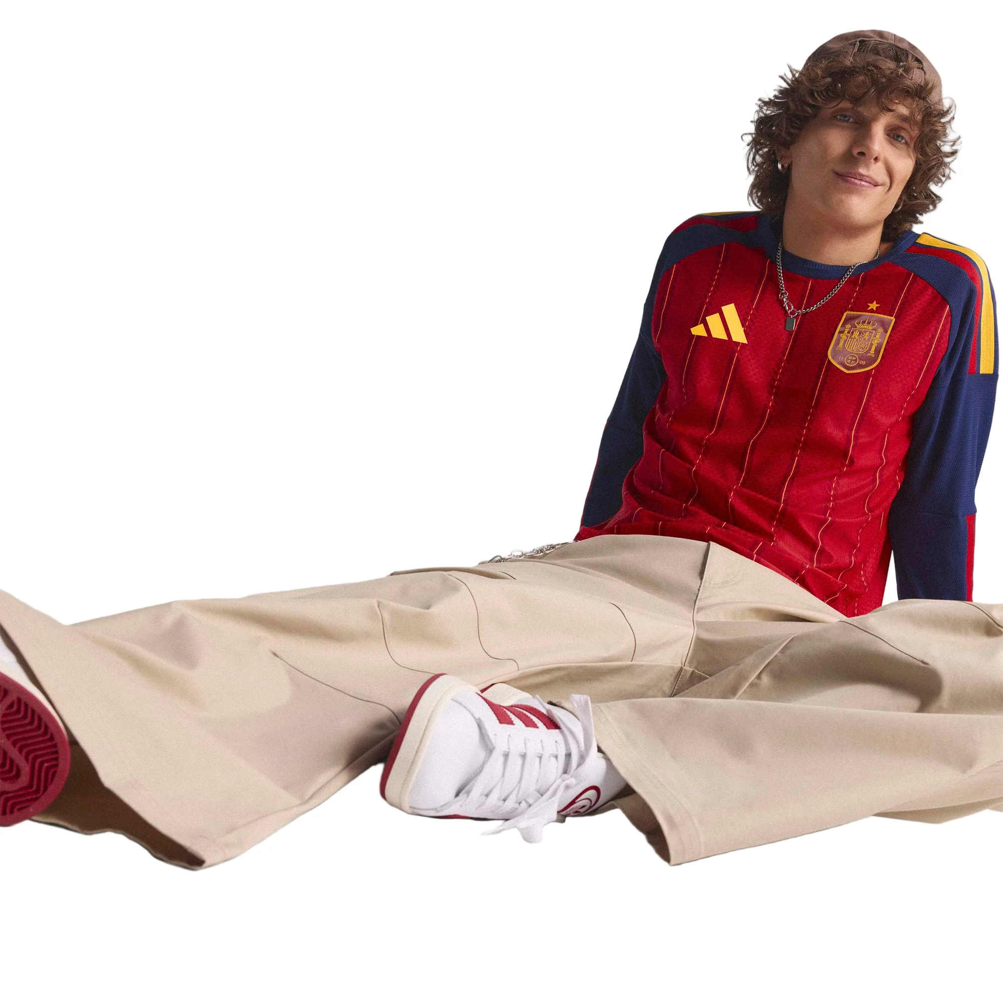 Spain 26 Home Long Sleeve Authentic Football Shirt - Image 6