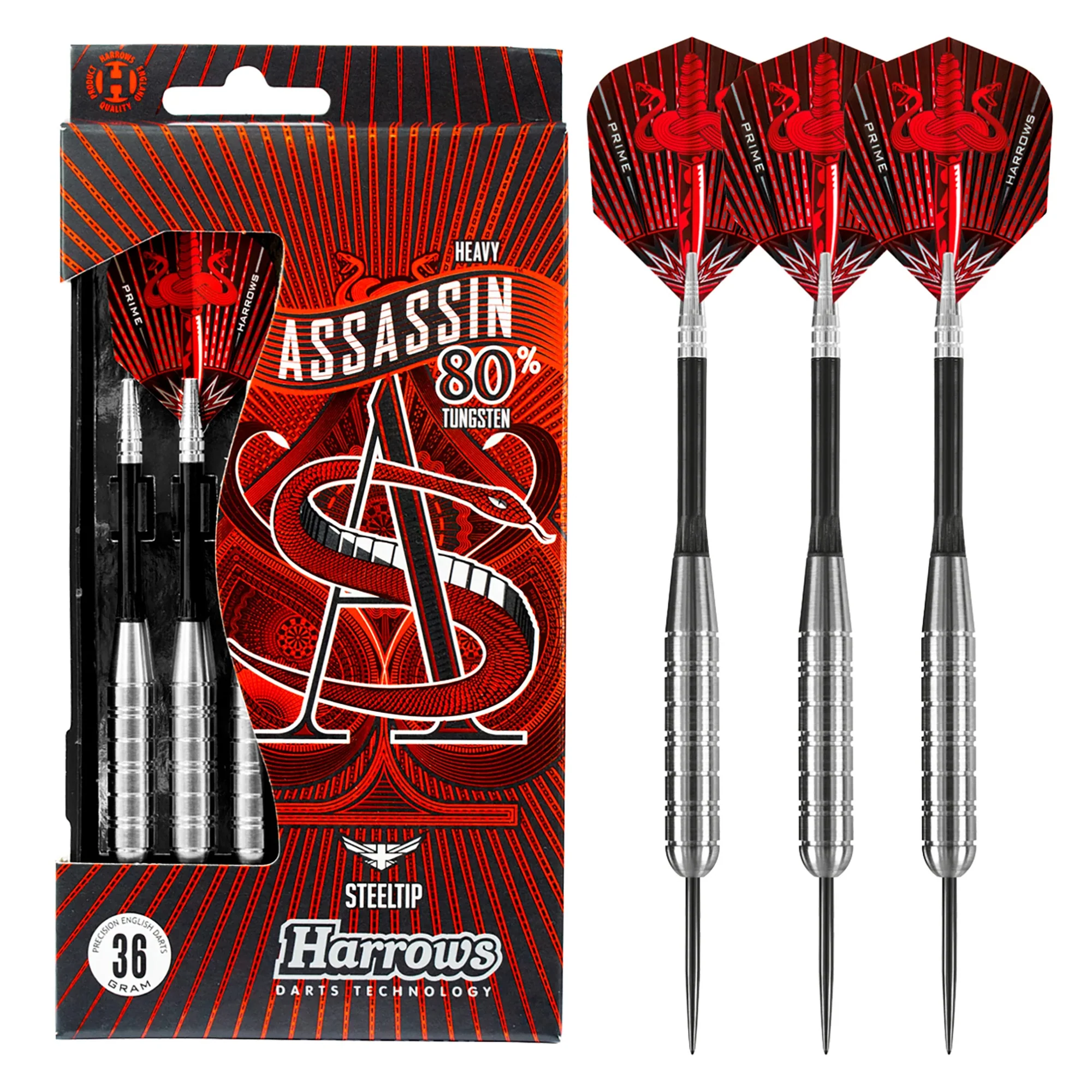Assassin Heavy Ringed 80% Tungsten - Steel Tip Darts