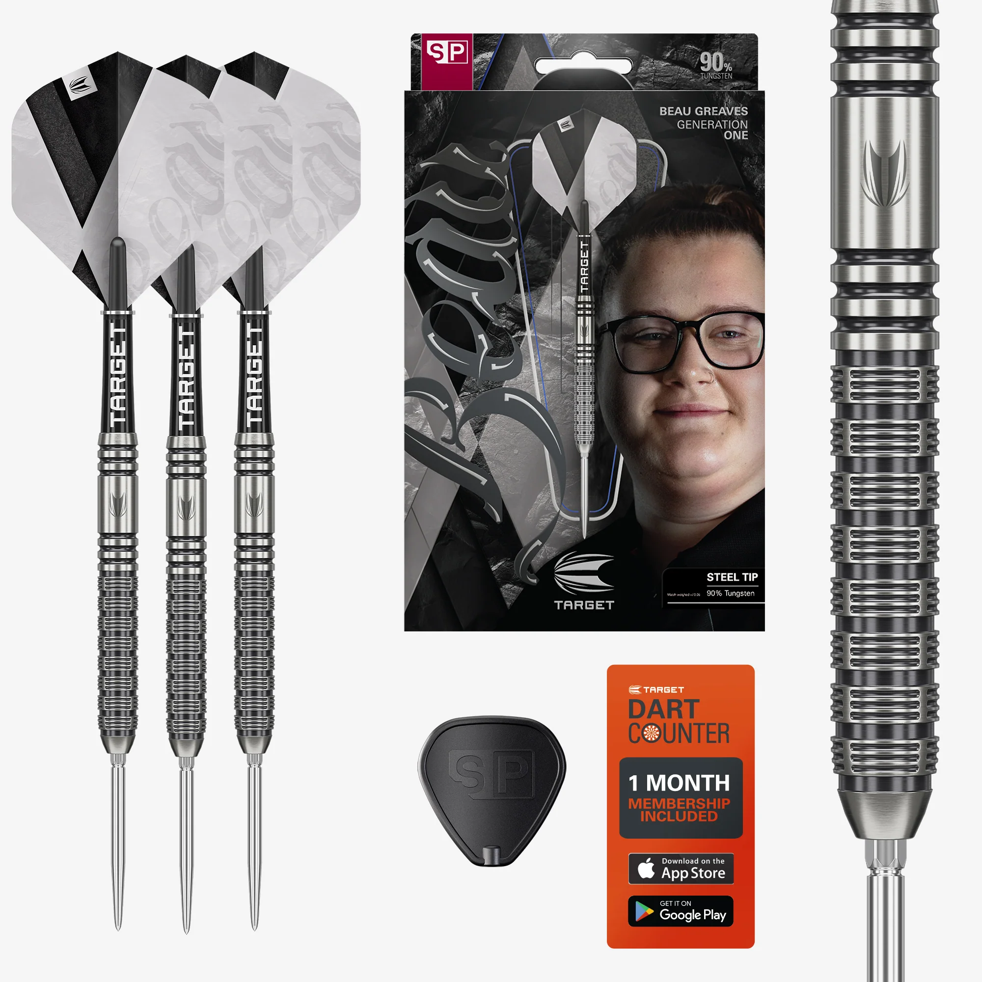Beau Greaves G1 90% Tungsten - Swiss Point Steel Tip Darts