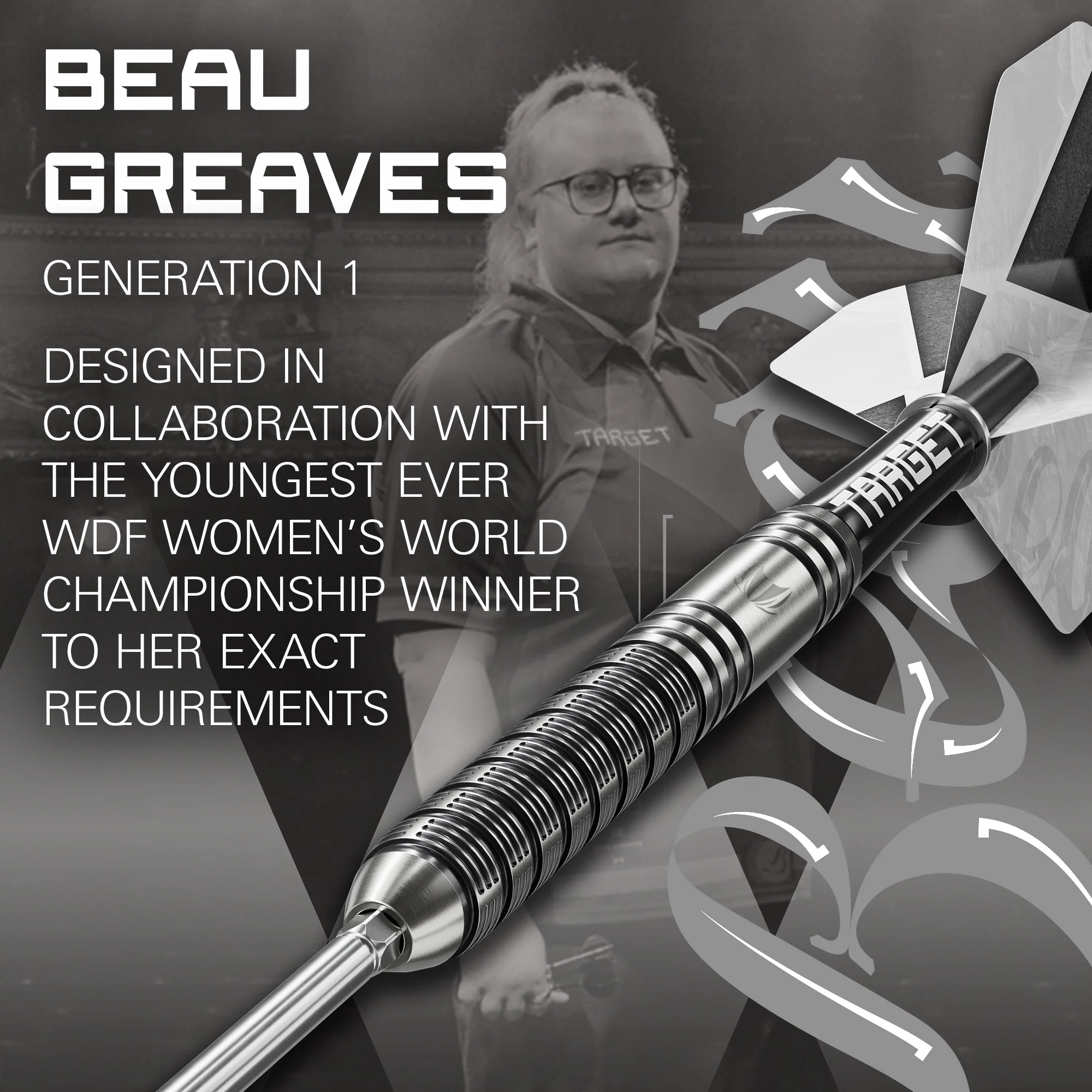 Beau Greaves G1 90% Tungsten - Swiss Point Steel Tip Darts - Image 2