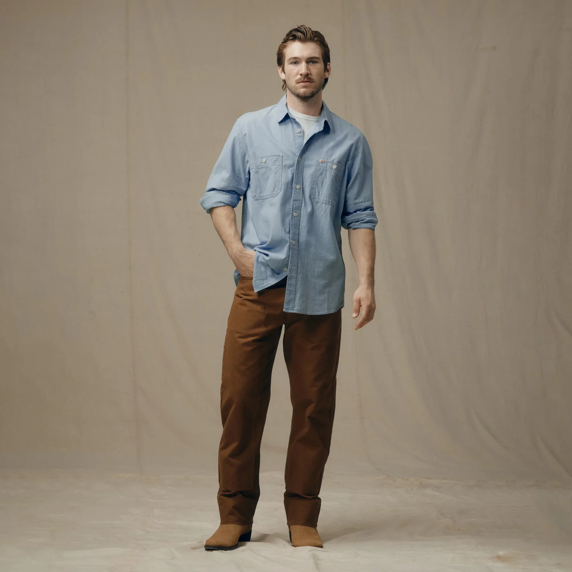 Chambray CPO Cotton Shirt - Image 3