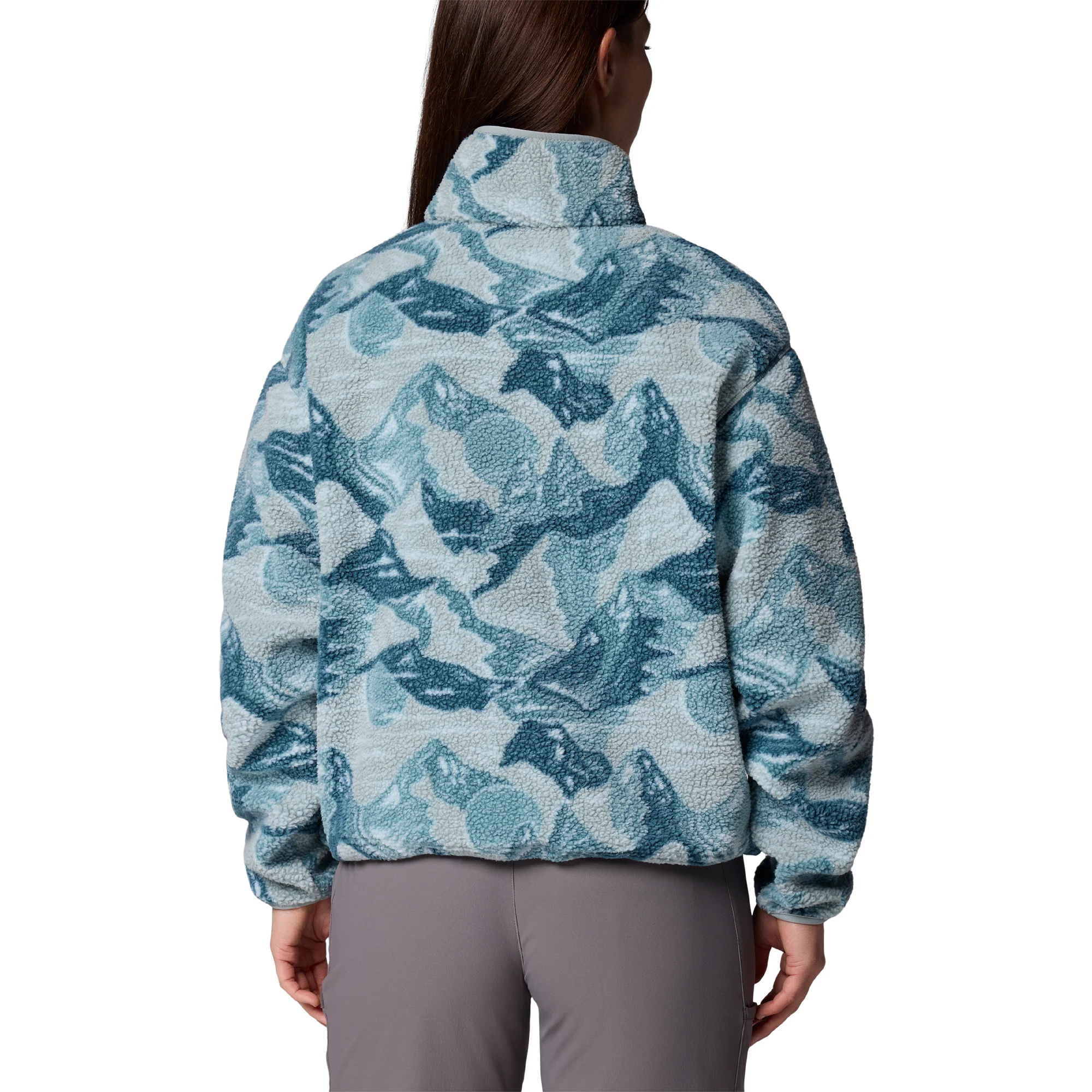 Women's Helvetia II Cropped Sherpa 1/2 Snap Printed Fleece - Image 2