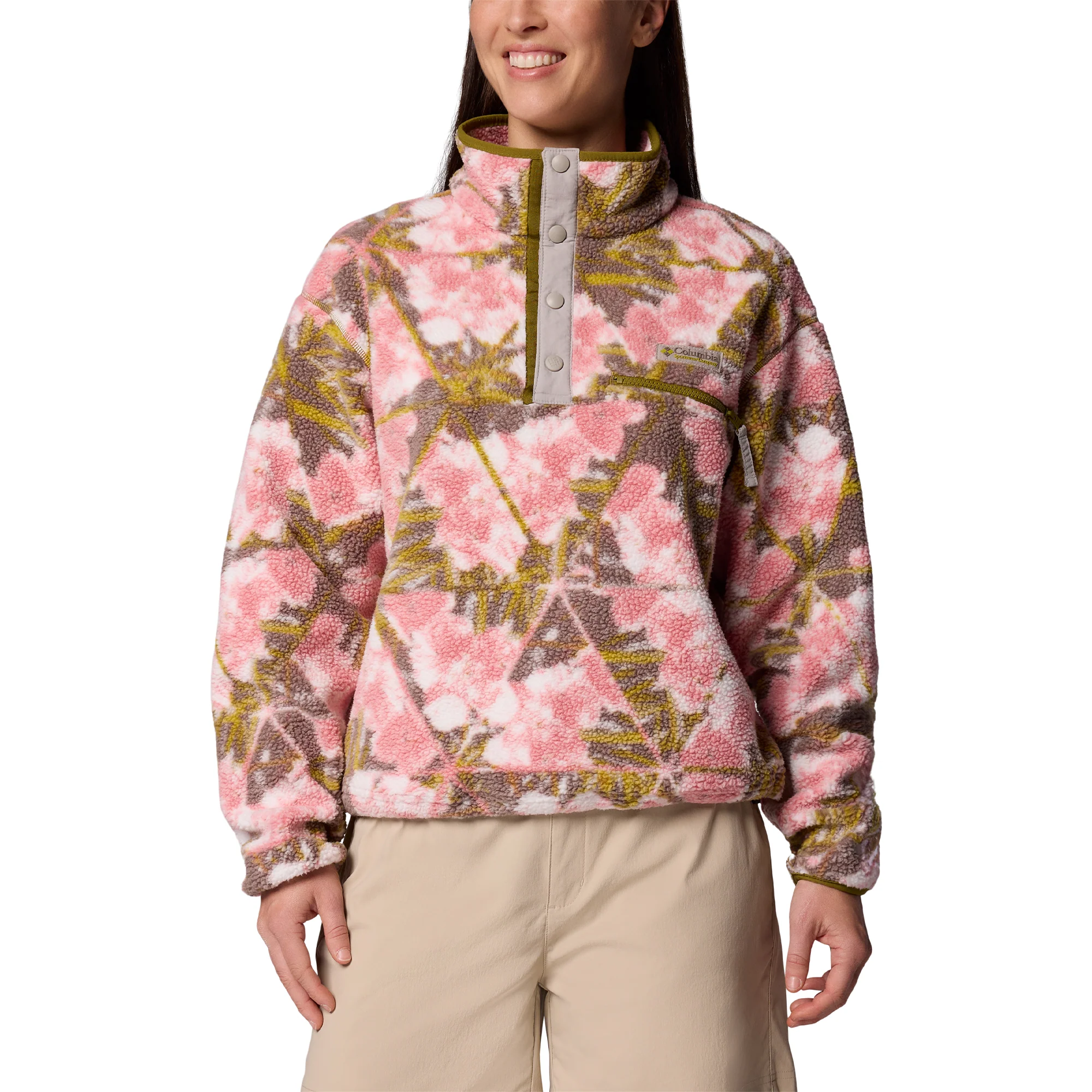 Women's Helvetia II Cropped Sherpa 1/2 Snap Printed Fleece
