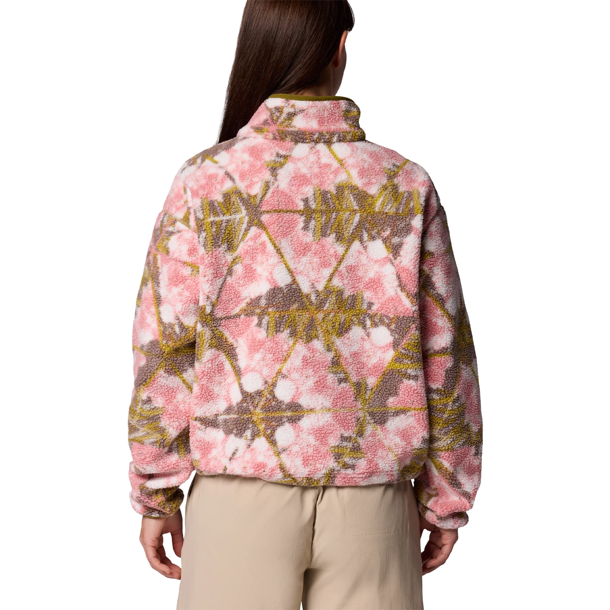 Women's Helvetia II Cropped Sherpa 1/2 Snap Printed Fleece - Image 2