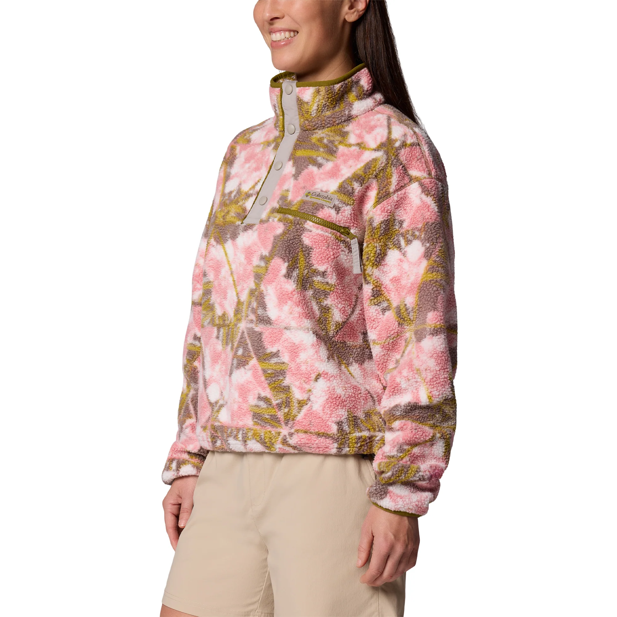 Women's Helvetia II Cropped Sherpa 1/2 Snap Printed Fleece - Image 4