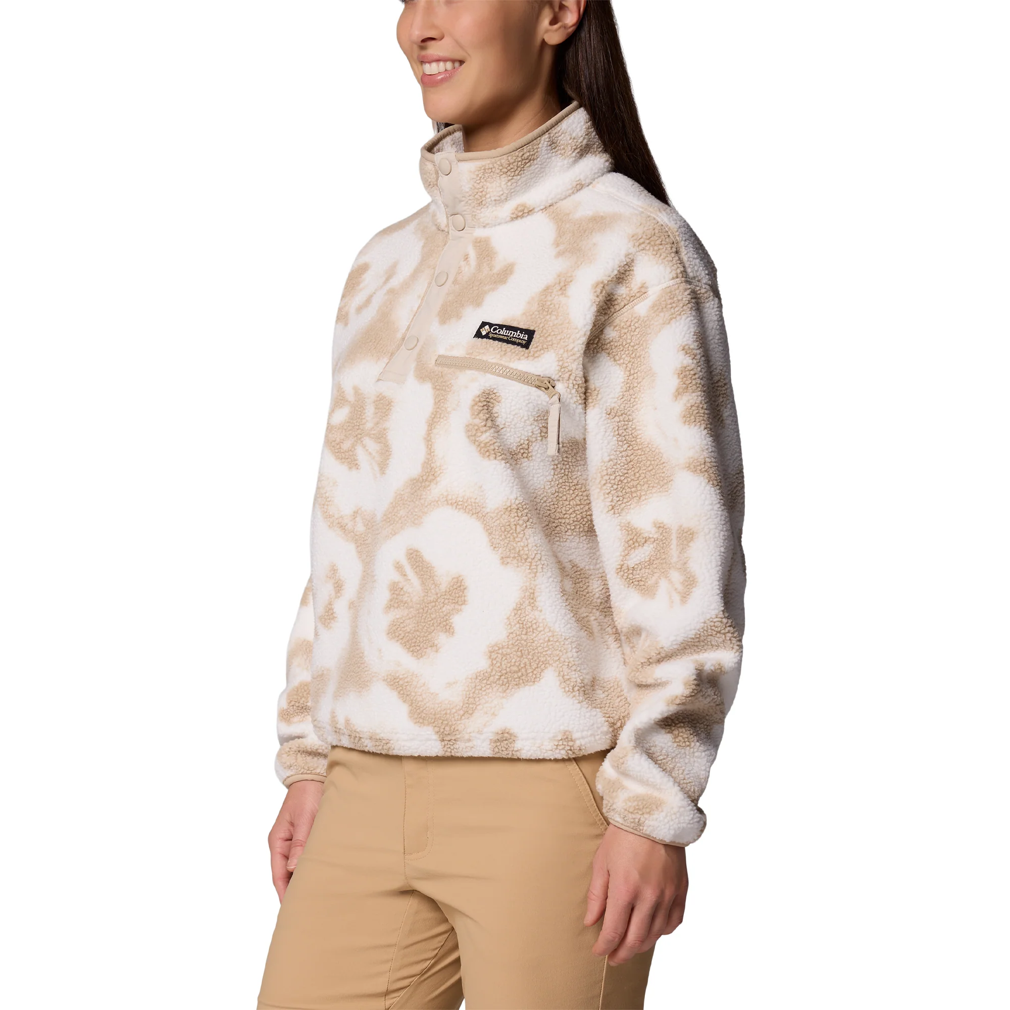 Women's Helvetia II Cropped Sherpa 1/2 Snap Printed Fleece - Image 4