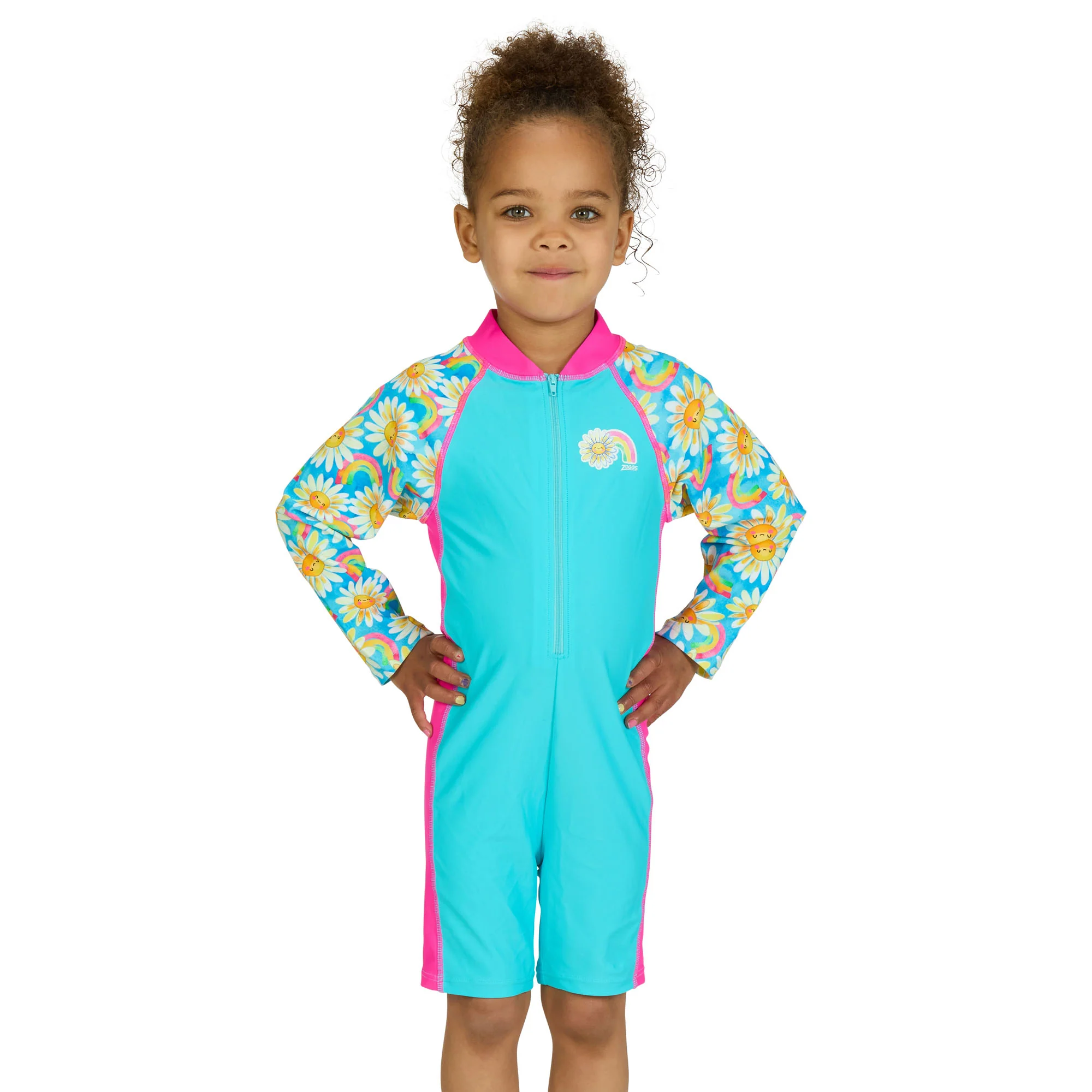 Daisy Long Sleeve All In One Junior Swimsuit
