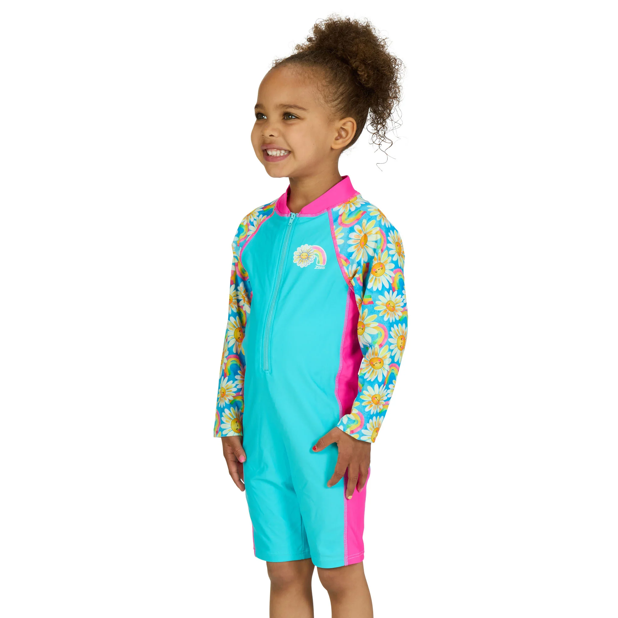 Daisy Long Sleeve All In One Junior Swimsuit - Image 2
