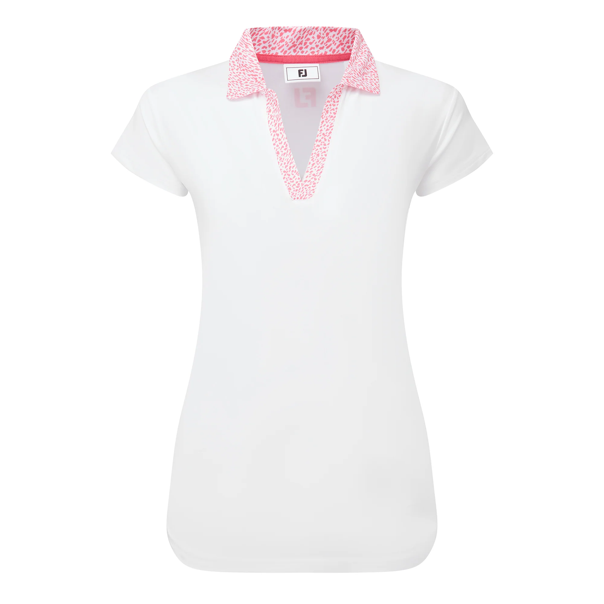 Cap Sleeve Print Trim Lisle T-Shirt Womens - Image 4