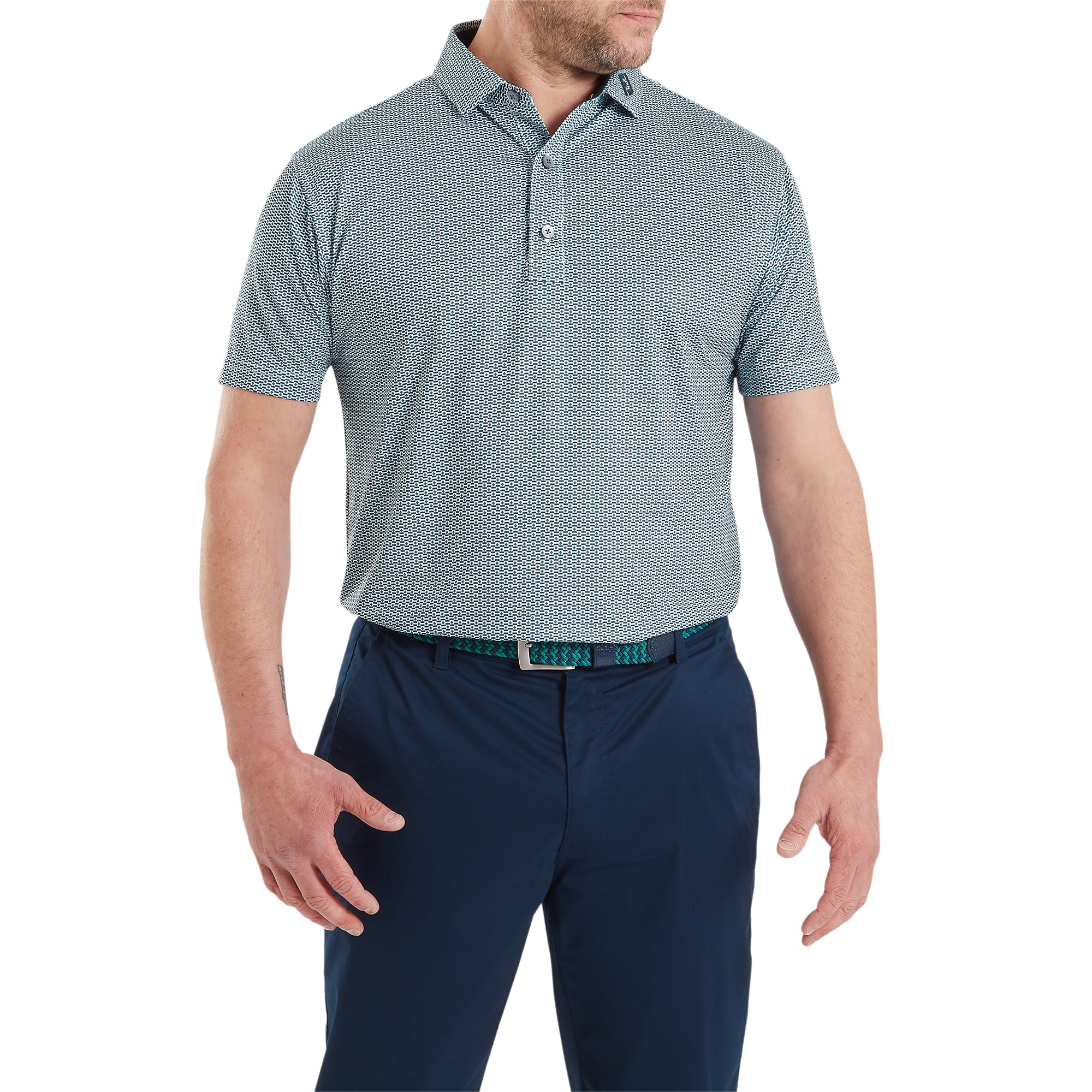 FJ Nautical Flag Print Lisle Polo Shirt