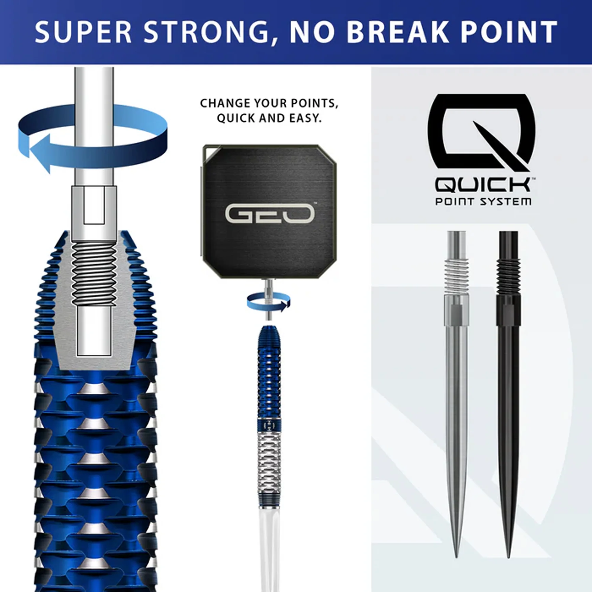 Geo 01 Parallel 90% Quick Point Darts - Steel Tip Darts - Image 3