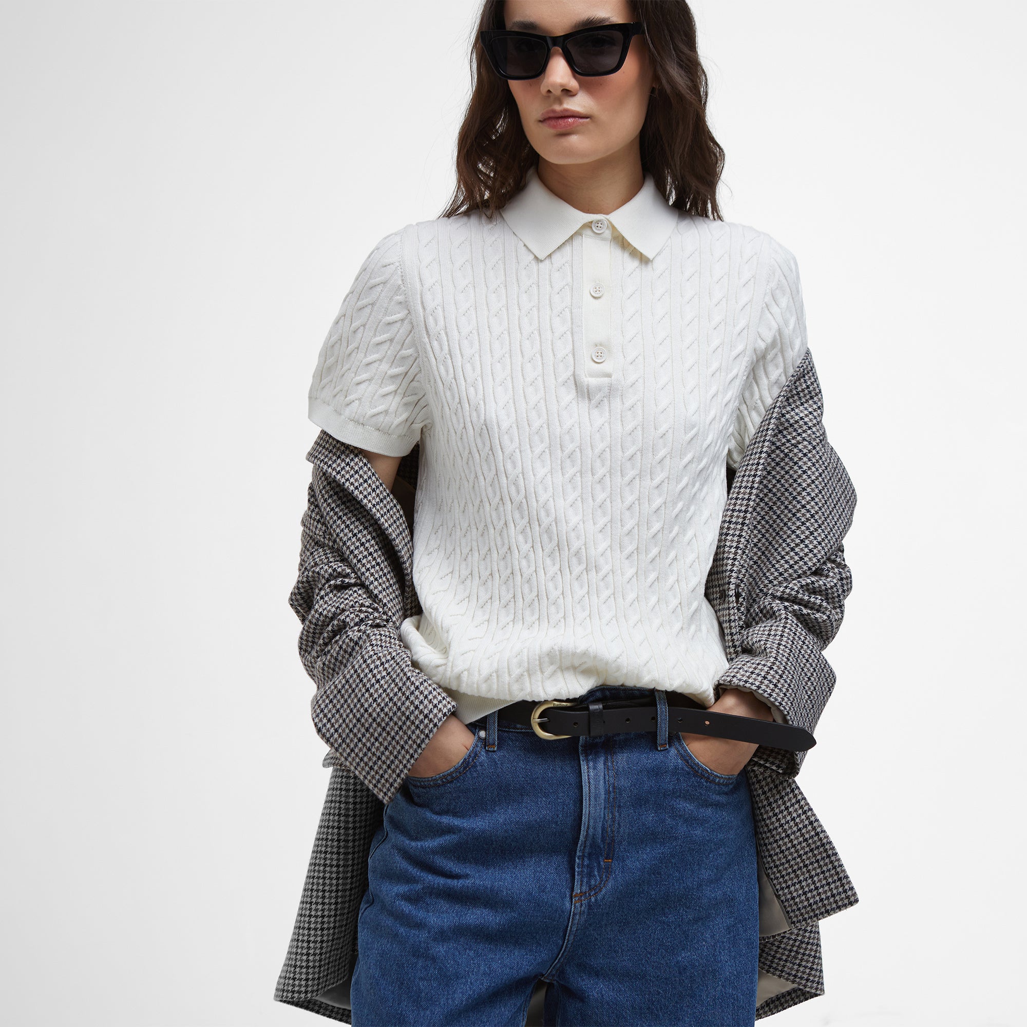Hartland Knitted Polo Jumper Womens - Image 3