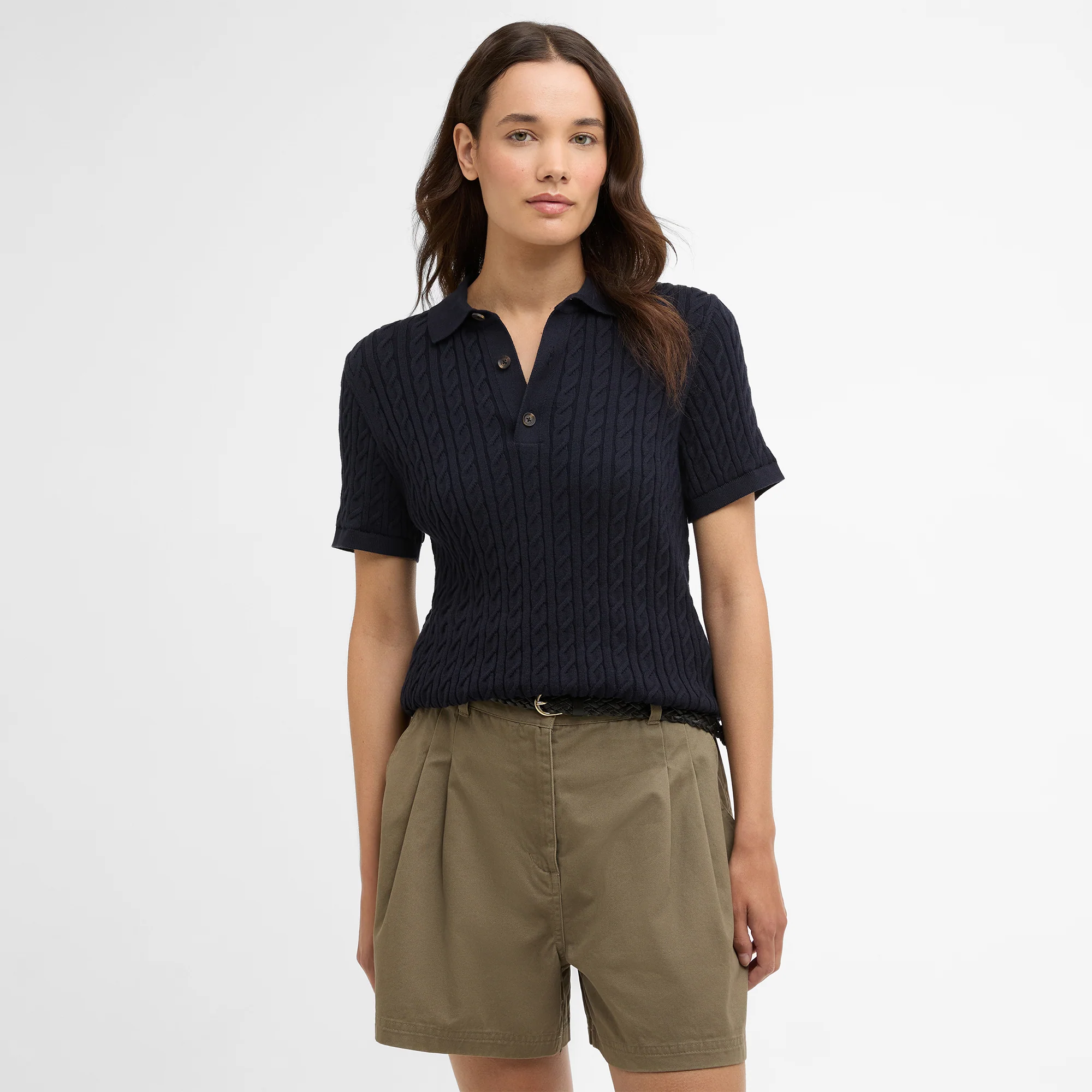 Hartland Knitted Polo Shirt Womens