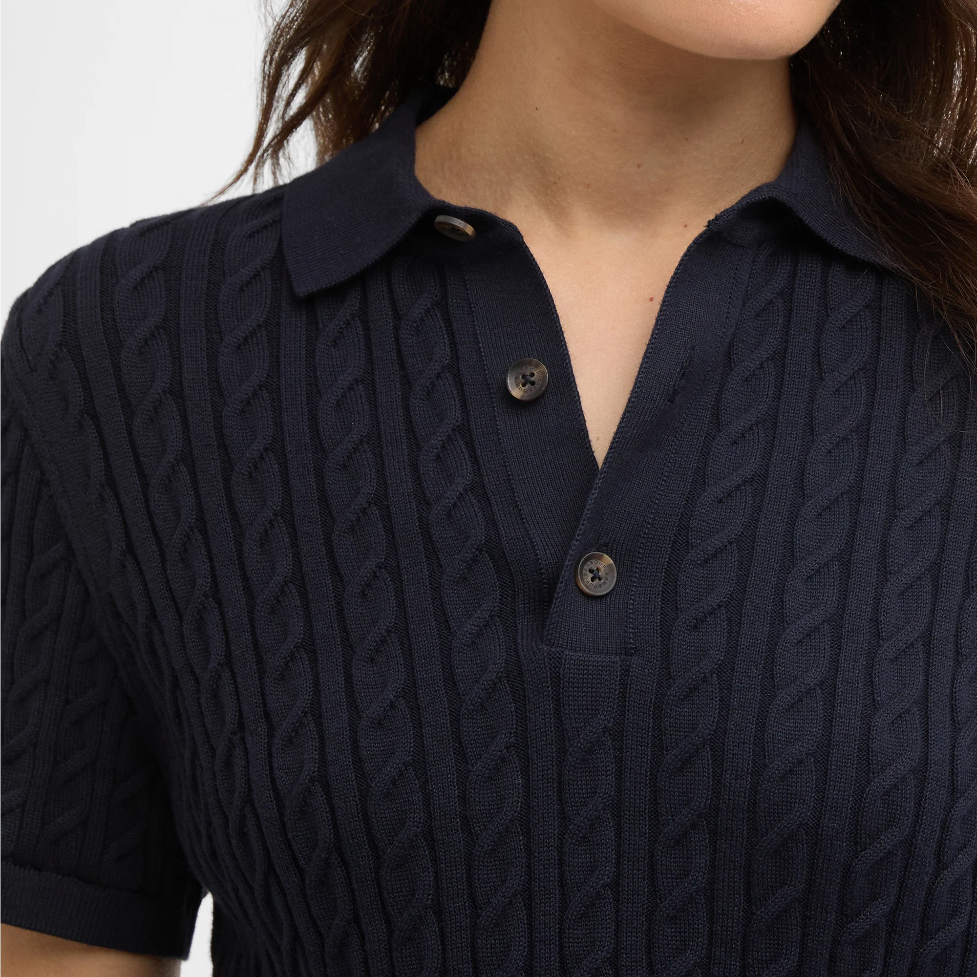Hartland Knitted Polo Shirt Womens - Image 4