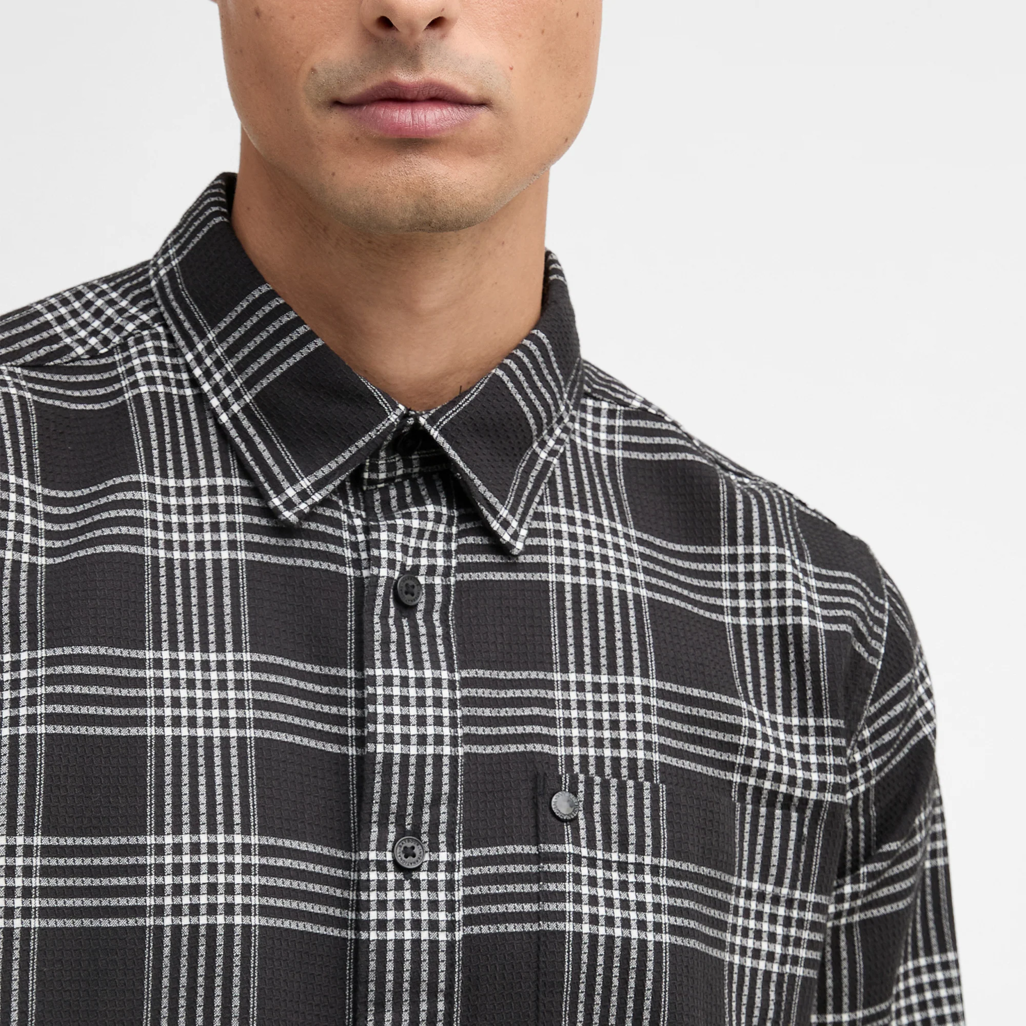 Heanes Waffle Check Shirt - Image 4