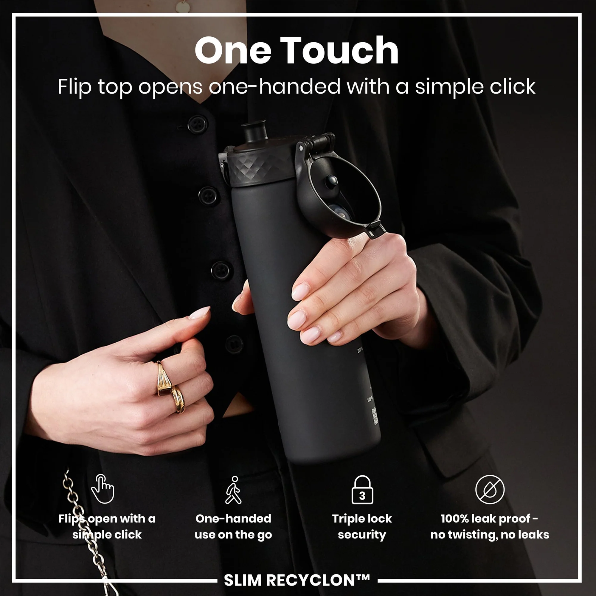 Recyclon Water Bottle with Straw (500ml) - Image 2