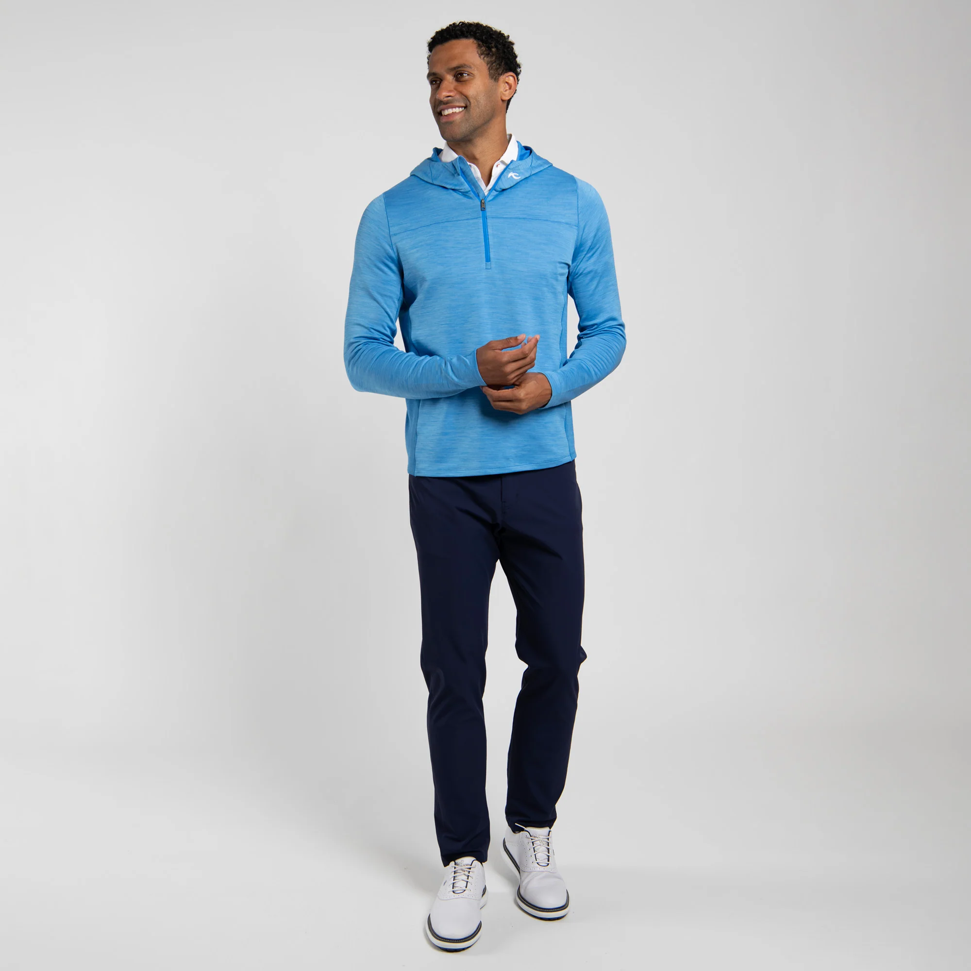Liam Hooded Half Zip Golf Top - Image 4