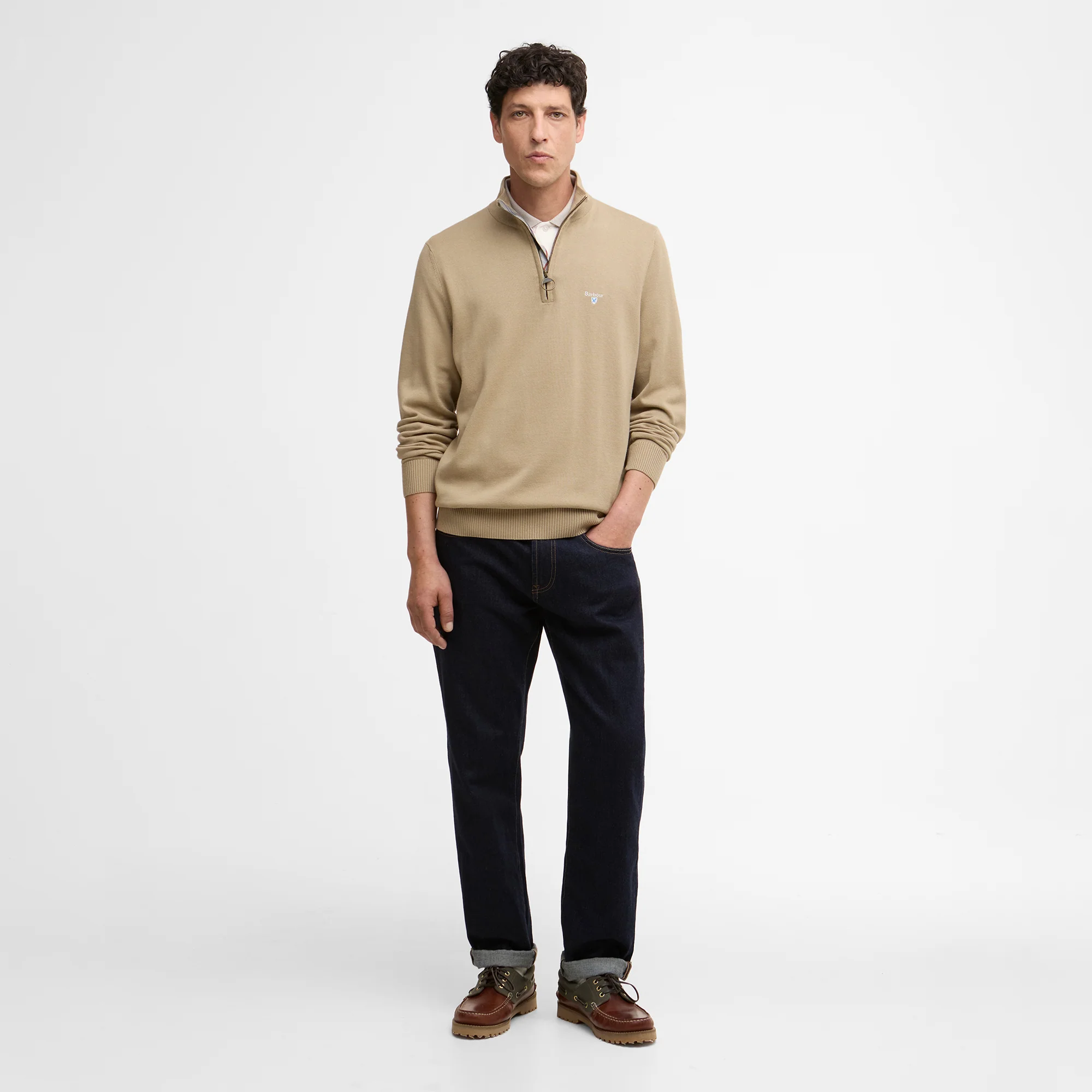 Lingwood Compact Cotton Half Zip Sweater - Image 3