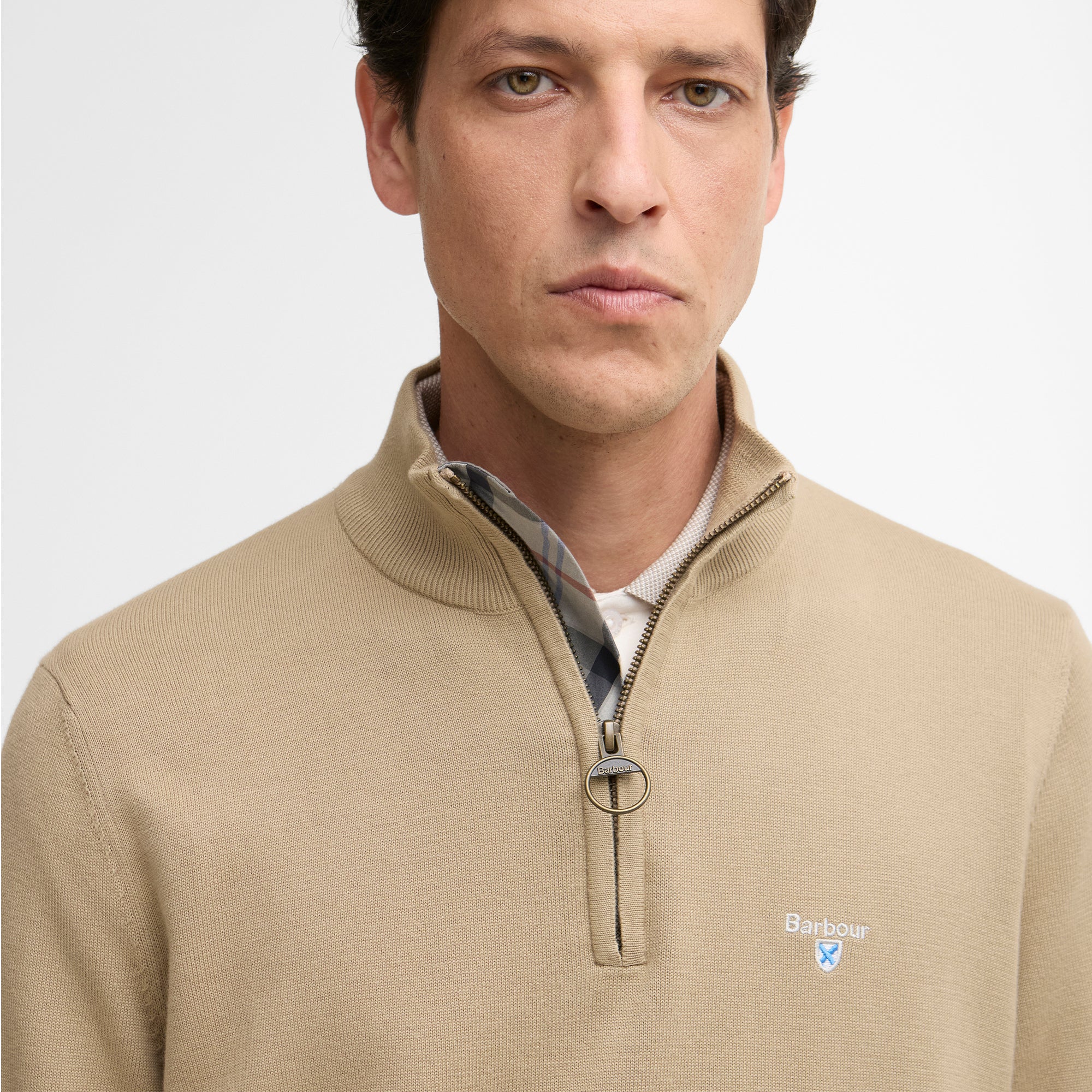 Lingwood Compact Cotton Half Zip Sweater - Image 4