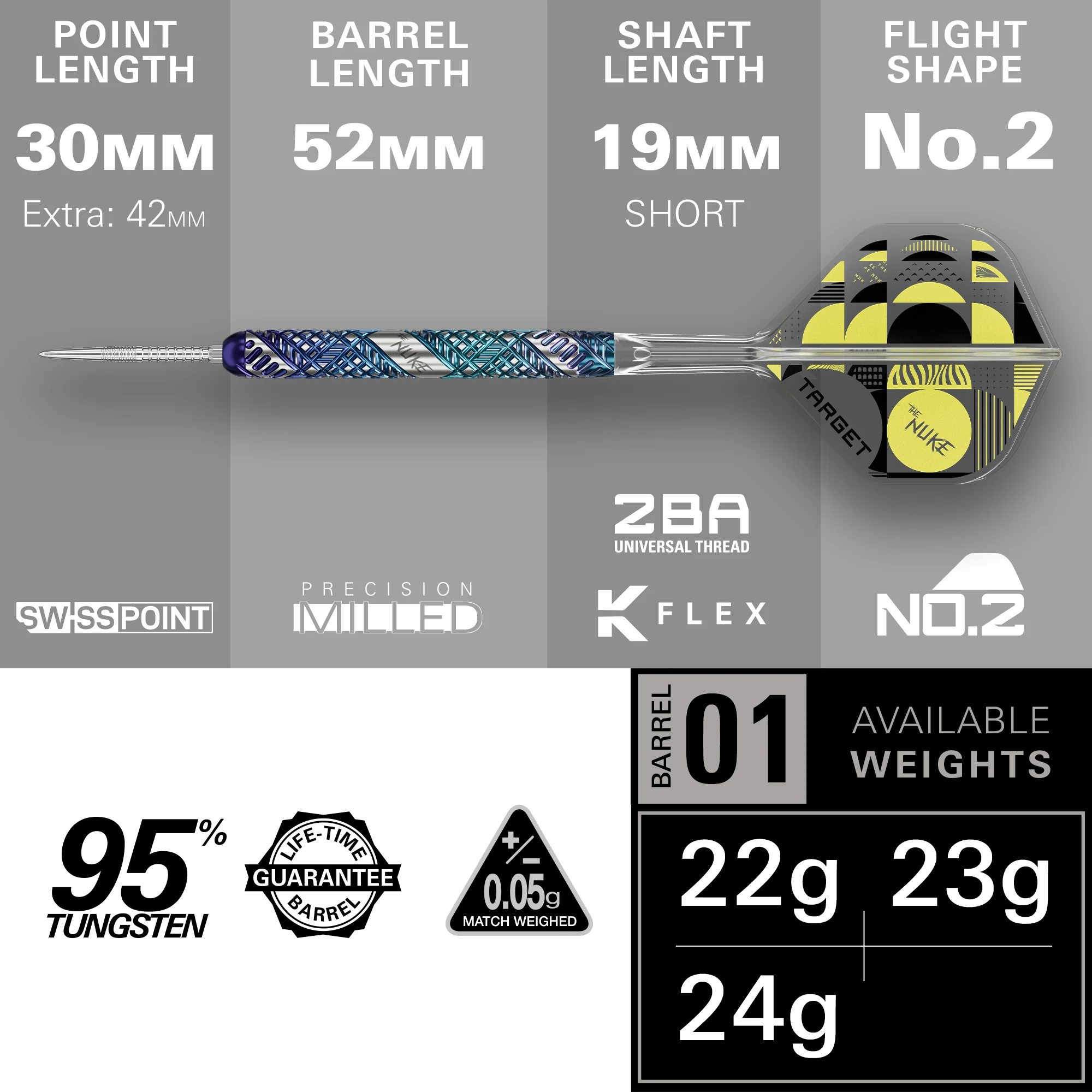 Luke Littler Edge 90% Tungsten - Swiss Point Steel Tip Darts - Image 5