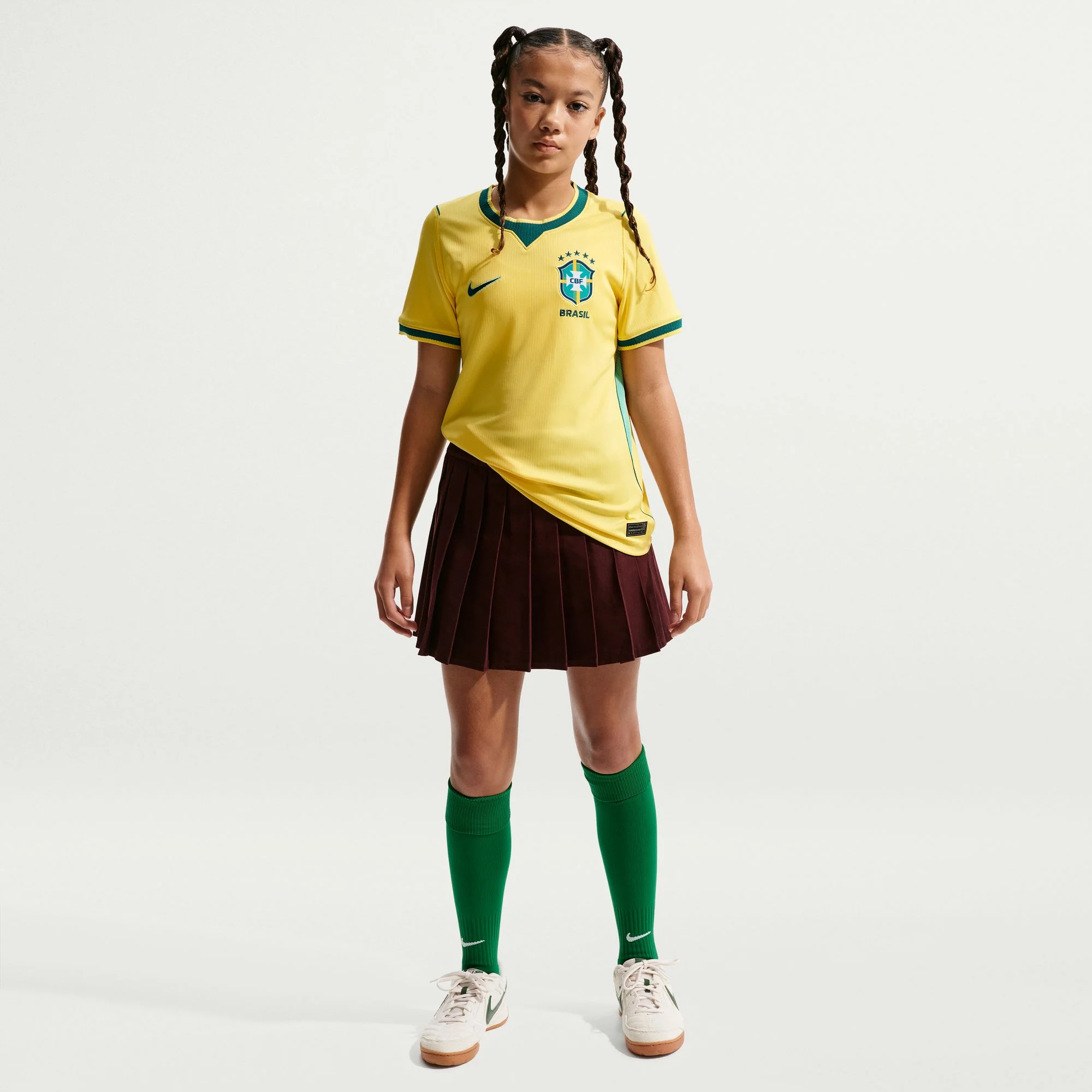 Brazil 26 Home Football Shirt Jnr - Image 2