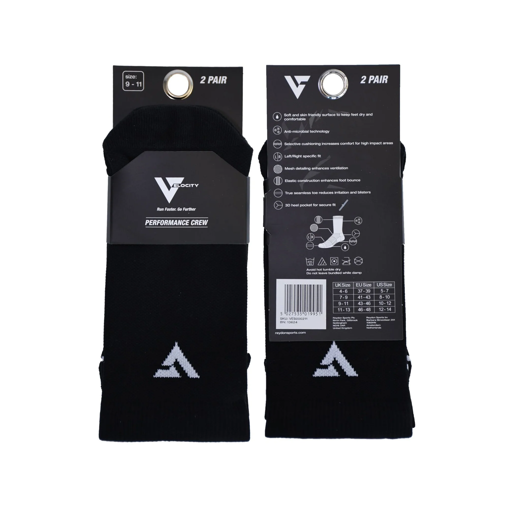 Performance Crew Running Socks - 2 Pair Pack - Image 9