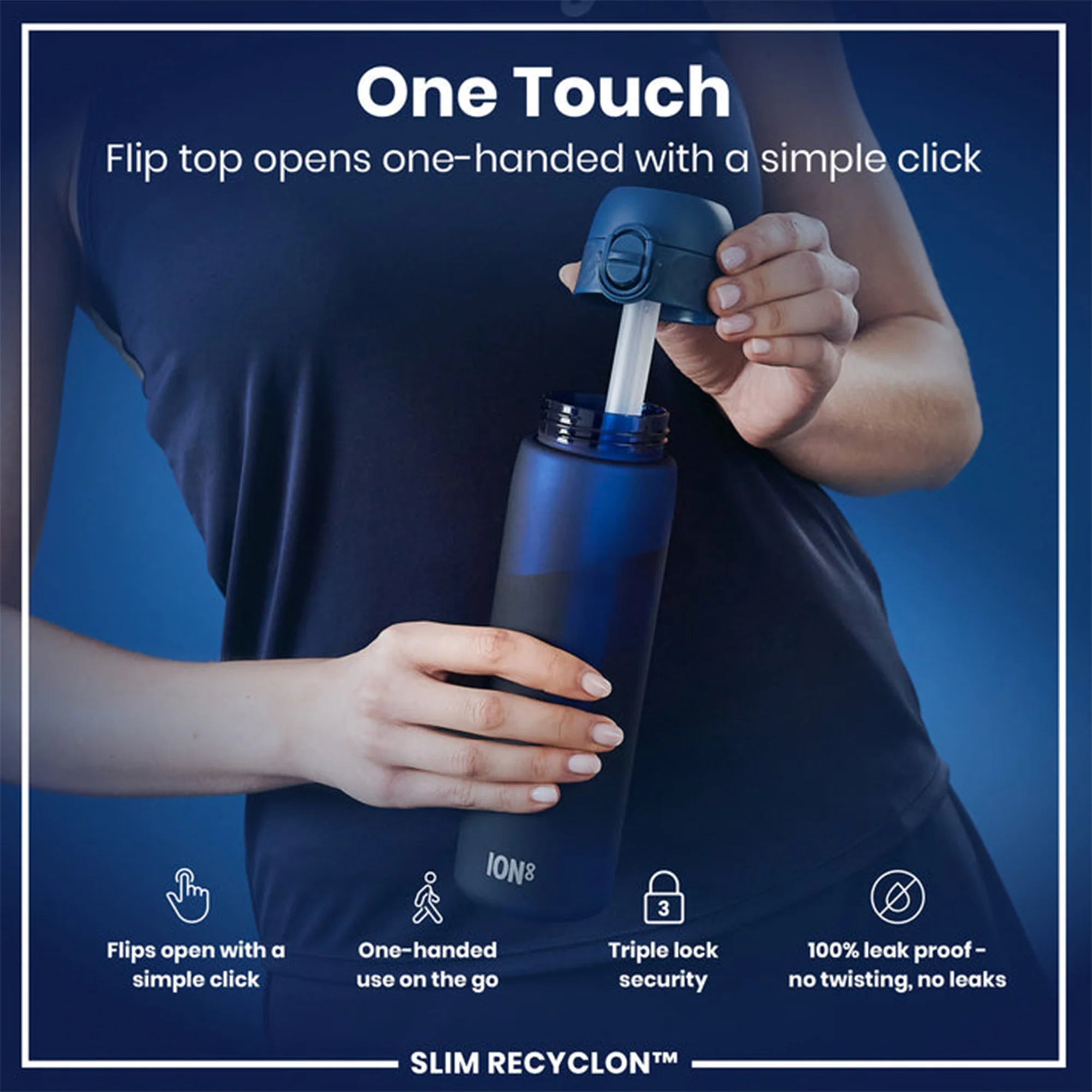 Recyclon Water Bottle with Straw (500ml) - Image 6