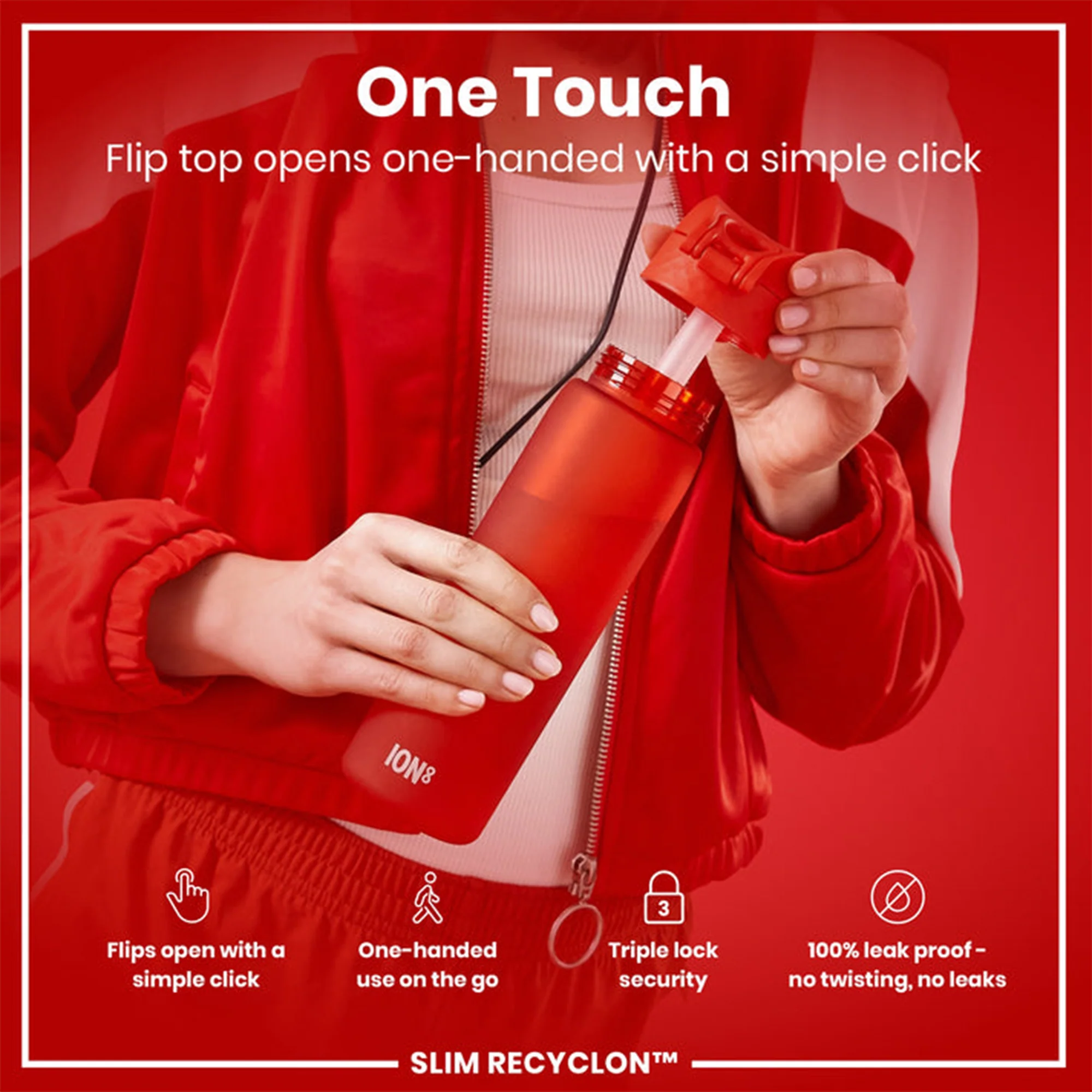 Recyclon Water Bottle with Straw (500ml) - Image 3