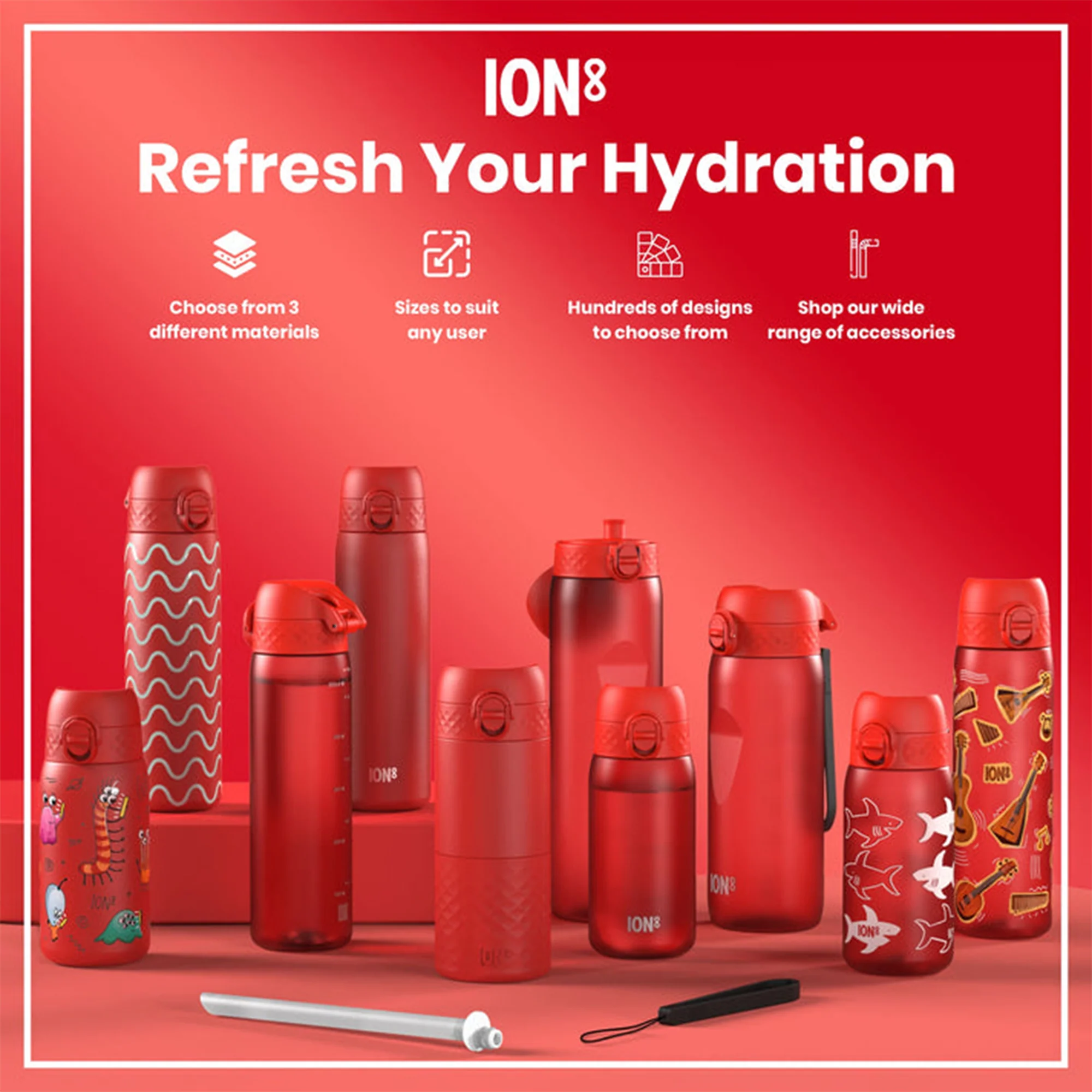 Recyclon Water Bottle with Straw (500ml) - Image 7