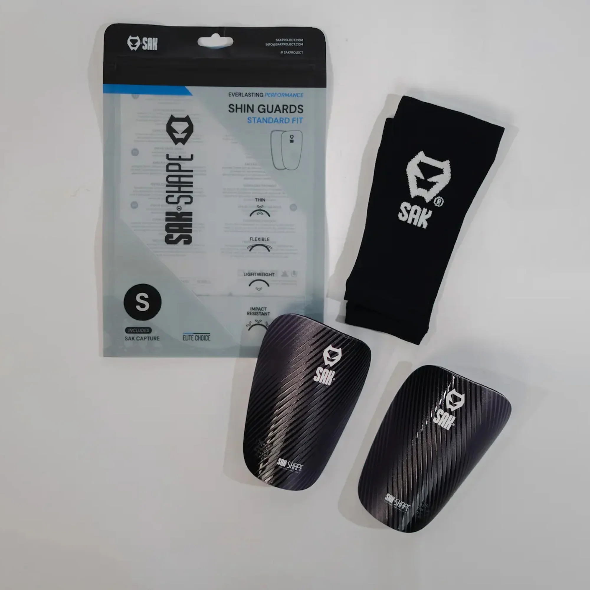 SAK Shape Black Football Shin Guards - Image 5