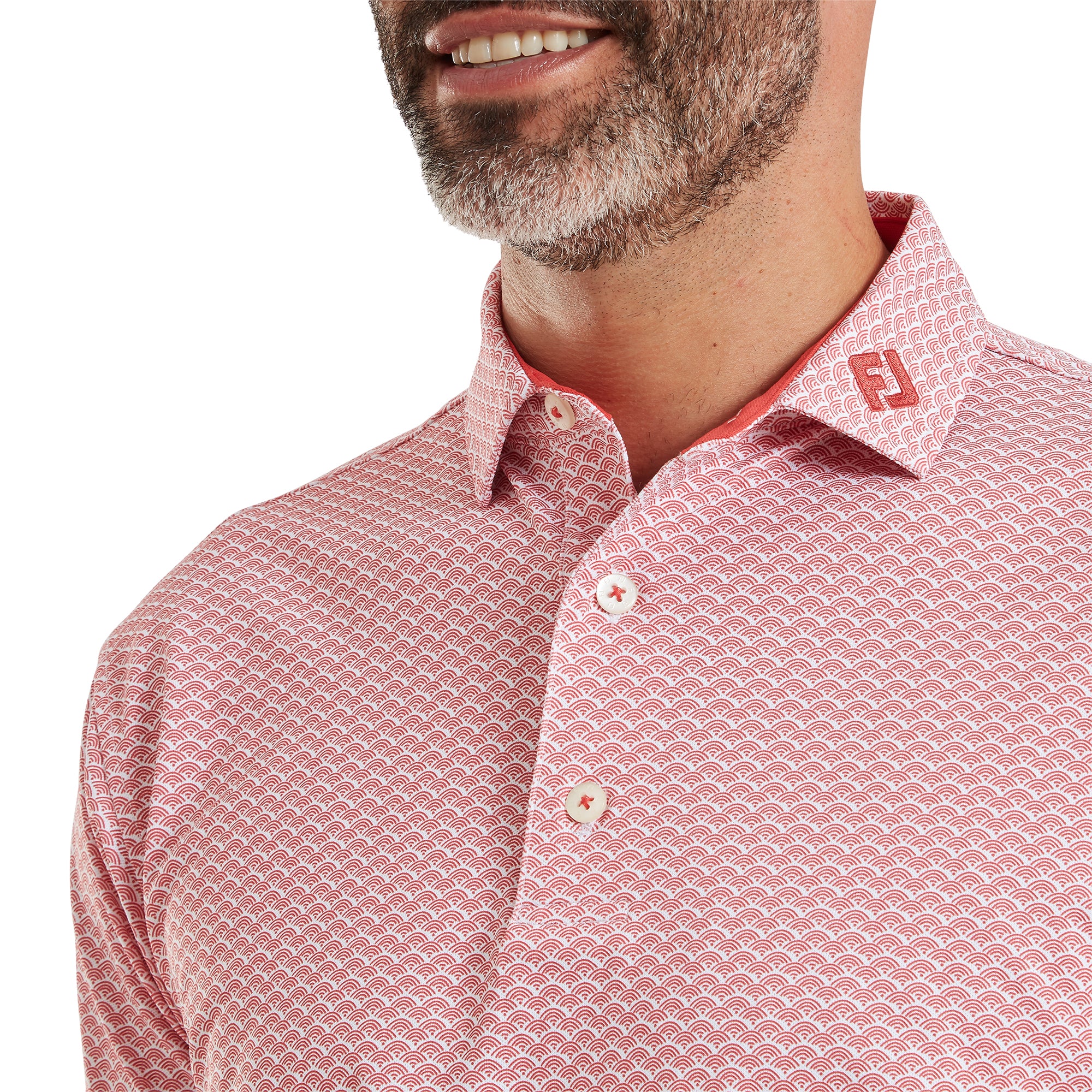 Scallop Geo Pique Polo Shirt - Image 4