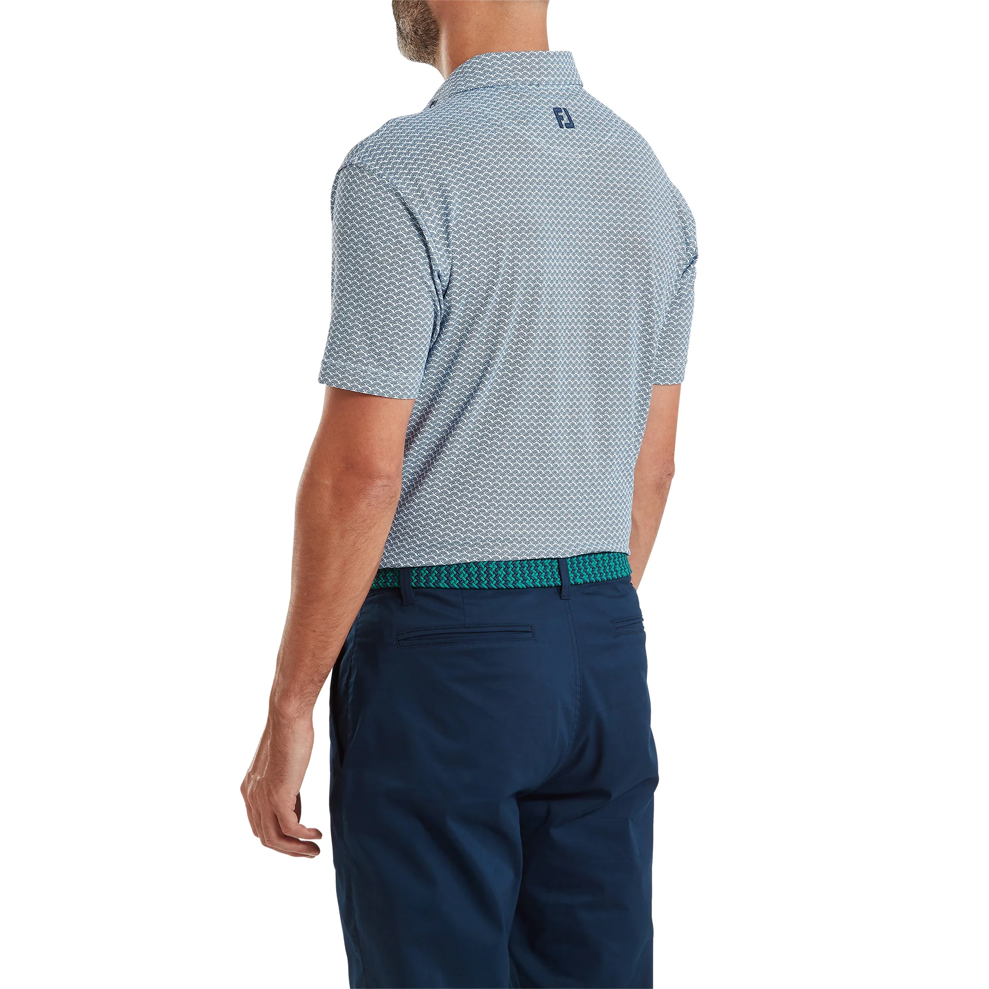 Scallop Geo Pique Polo Shirt - Image 2