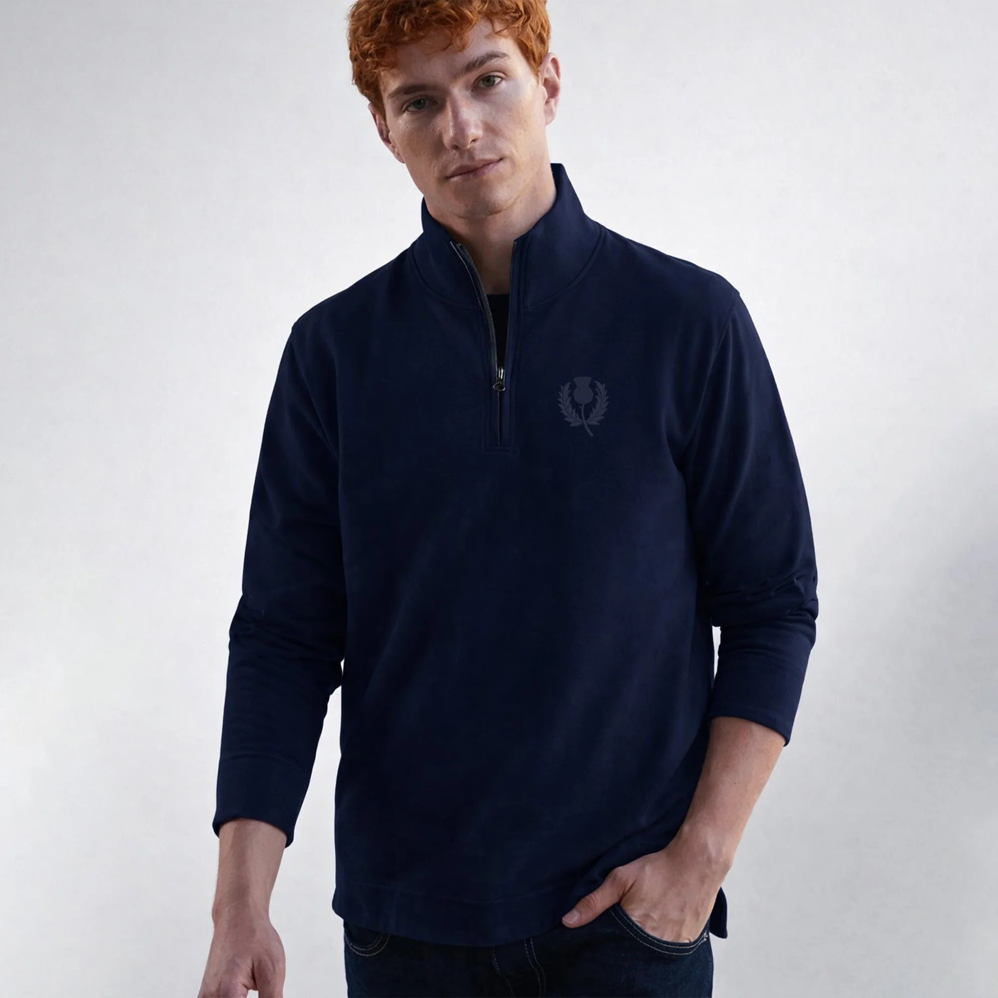 Scotland Retro Rugby 1/4 Zip Top