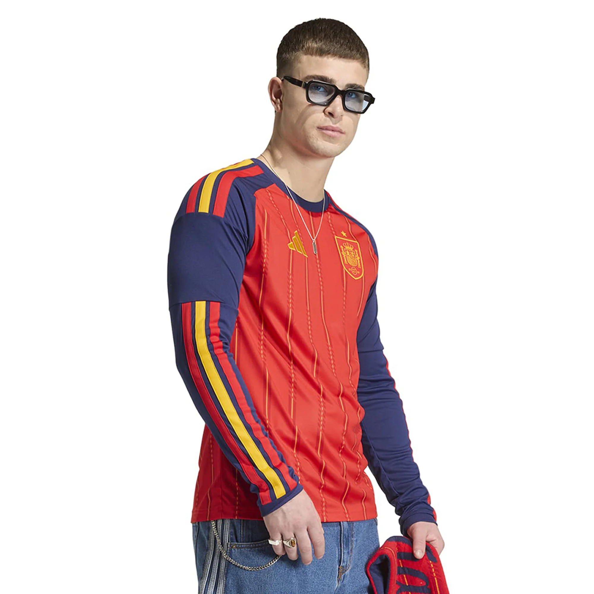 Spain 26 Home Long Sleeve Football Shirt - Image 7
