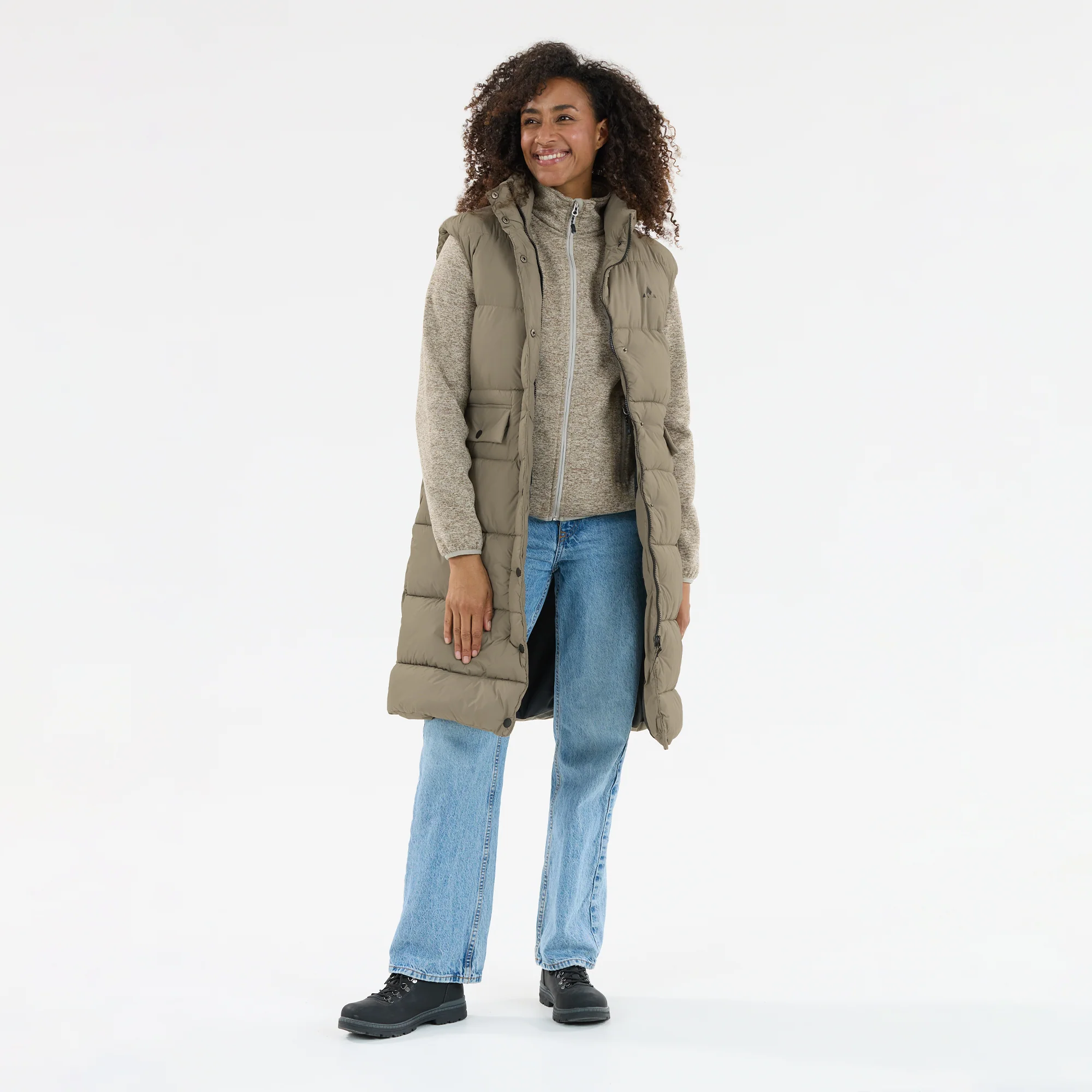 Women's Amaretto Long Puffer Vest - Image 6